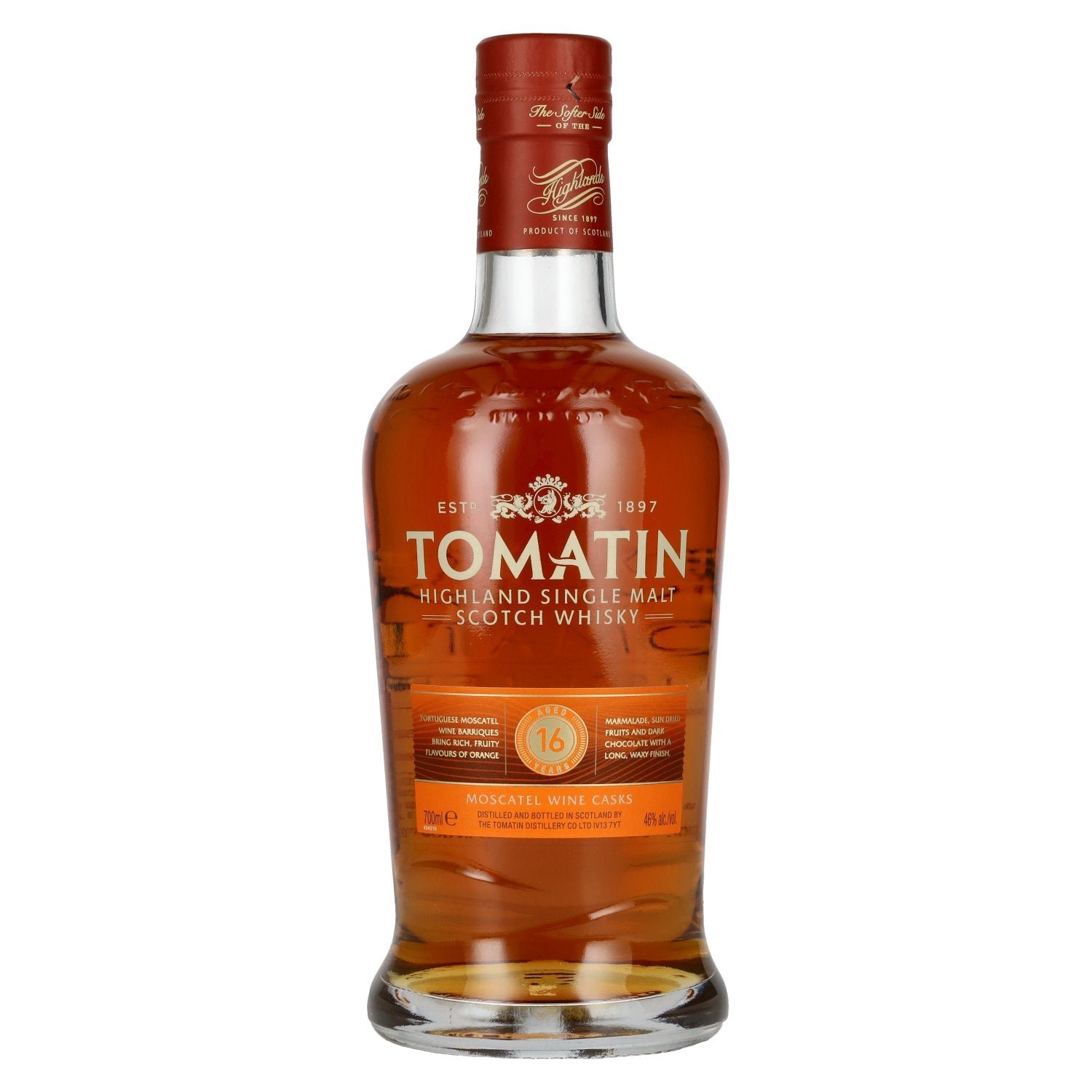 7b909bda4187af7b037f6fcce553d352ce243fdf9e7b3ff2312cac41086d2ed8.jpg Tomatin 16 Years Old MOSCATEL WINE CASKS 46% vol. 0.7 l - Image 1