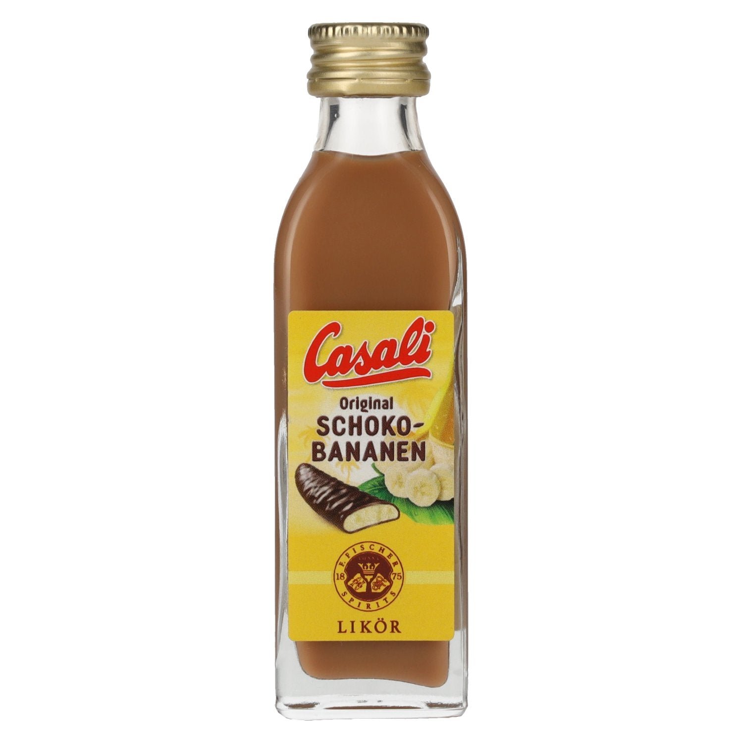 7d90d11079e7eb8dce32360a6e1887e54cbfa3873f0e075123a61018c9ffba52.jpg Casali Original SCHOKO-BANANEN Liqueur 15% Vol. 0,04l - Image 1