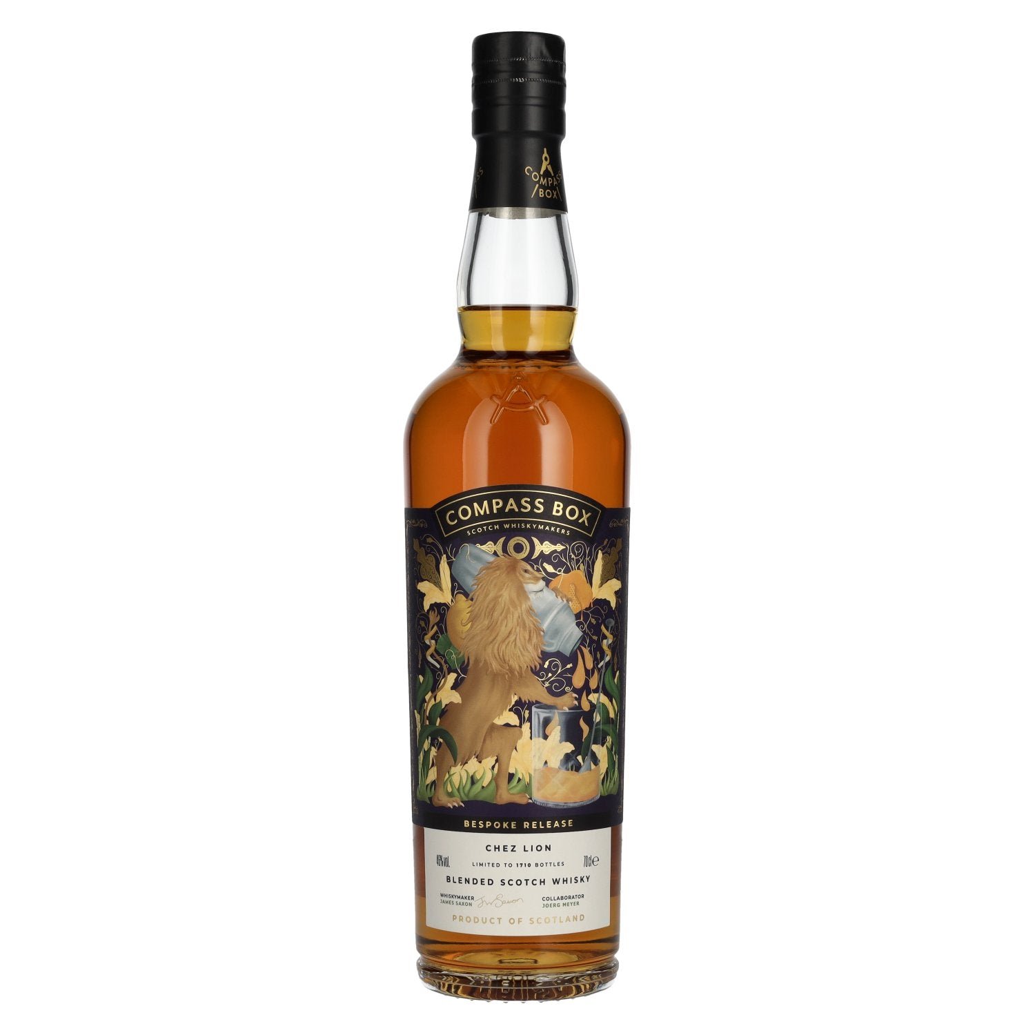 830ff13b7f4b8ebda40379a0bf398225e5b6deac3bbf95059c471e4313dc07b5.jpg Compass Box CHEZ LION Bespoke Release Blended Scotch Whisky 46% Vol. 0,7l - Image 1