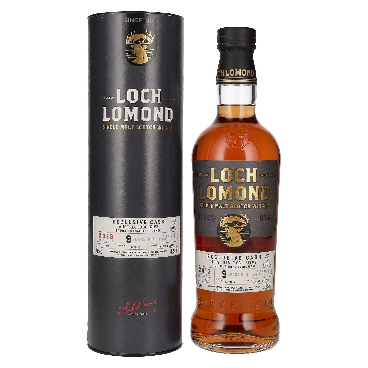 84a8fa6deb5b5cf944d05cb34c960ec74e31fb316af0d5c09e48f9032b2767aa.jpg Loch Lomond 9 Years Old RIVESALTES Austria Exclusive Cask 2013 56,2% Vol. 0,7l in gift box - Image 1