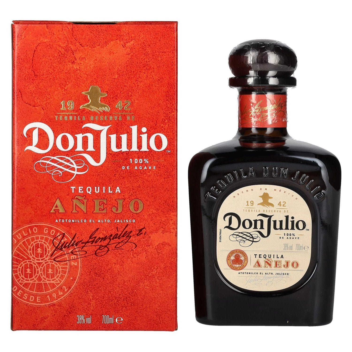880c2d8c9fea1c49b43c8b780d08121123a632dbee6125eeaaf0cf7ed6aa9f49.jpg Don Julio Tequila Añejo 100% Agave 38% Vol. 0,7l in gift box - Image 1