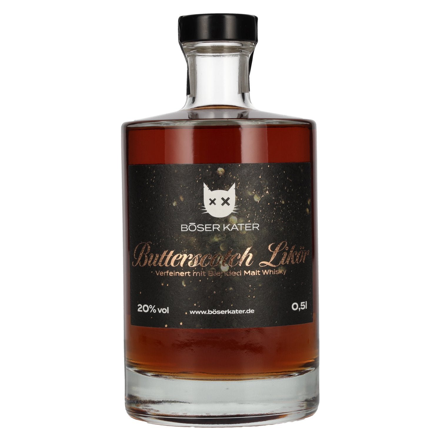 883de4966cfc3da748046d2d298ac9d1719b7fb763cb9bca8cca774059e0ccb9.jpg Böser Kater Butterscotch Liqueur 20% ABV 0.5l - Image 1