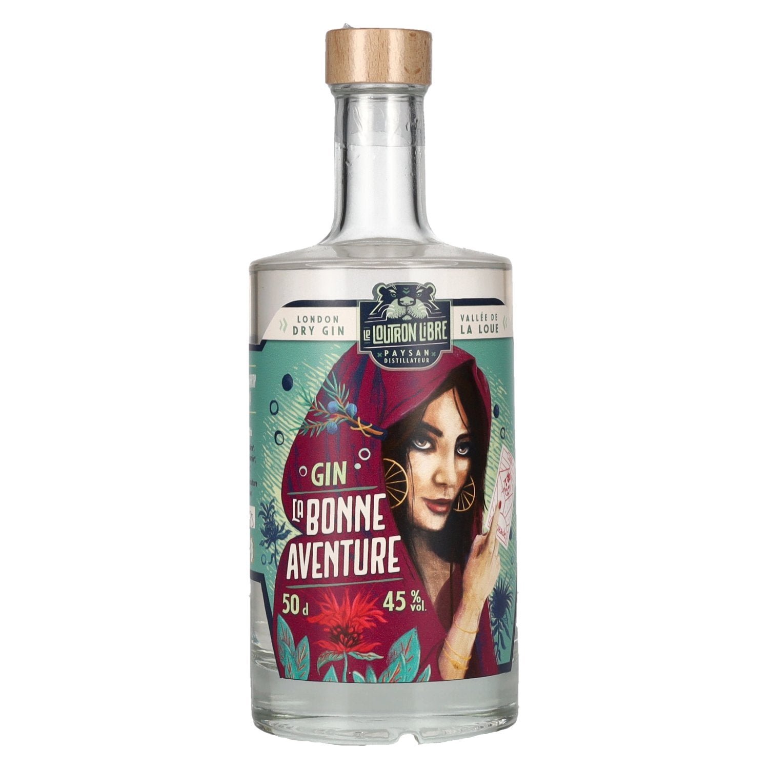 8d5edc6802469a4db93706d370da1c57cbae143756be7bef98ba7c6837646852.jpg Le Loutron Libre La Bonne Aventure London Dry Gin 45% Vol. 0.5l - Image 1