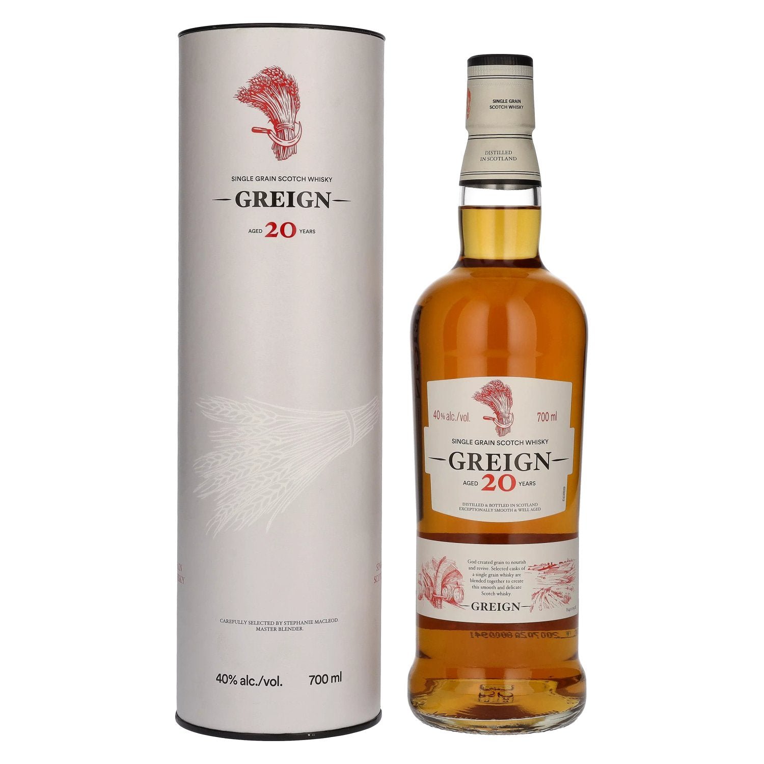 8d769fefb45c3ab54c2c52bfe80ffdd2e10460e7524a3d51be06e1188275071e.jpg Greign 20 Years Old Single Grain Scotch Whisky 40% Vol. 0,7l in gift box - Image 1