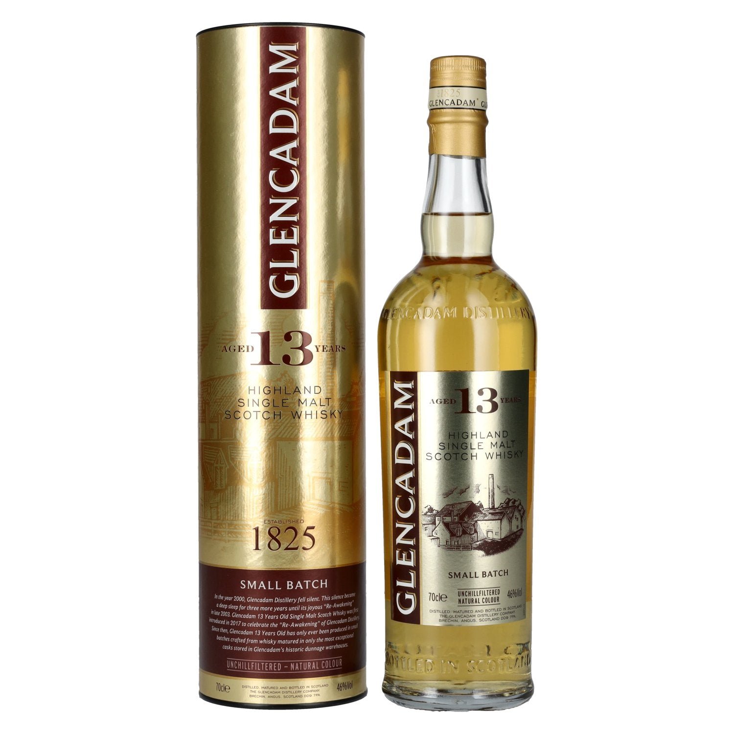 8dc973f158f353506718ce4f7ead5960e5fb115a1cf88a2680551a4b83f646fa.jpg Glencadam 13 Years Old SMALL BATCH Highland Single Malt Scotch 46% Vol. 0,7l in gift box - Image 1