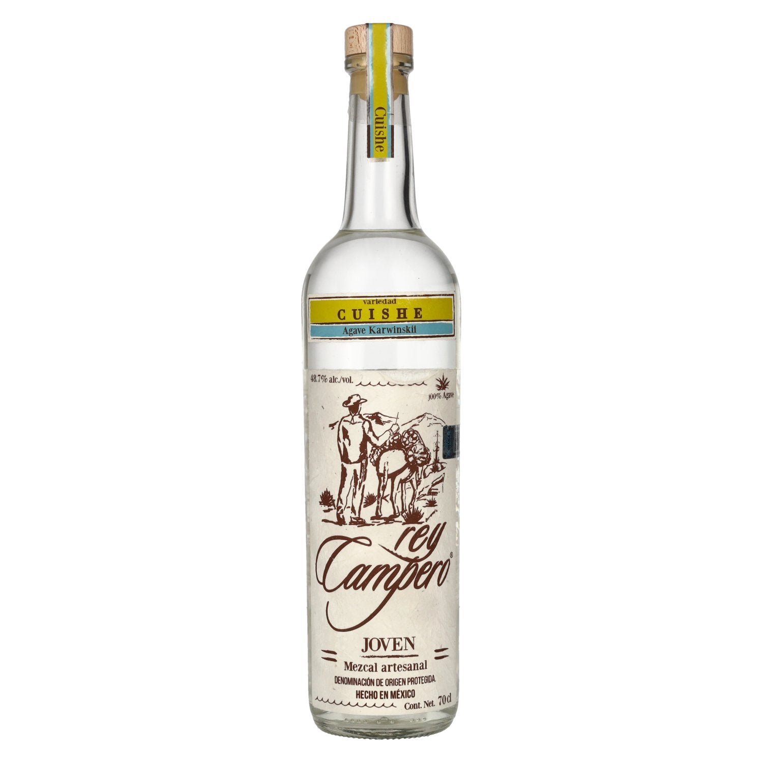 8f38eb7c7f65e9ccce14d3affe8425b0372641291d7e619882940694d979d573.jpg Rey Campero Mezcal CUISHE 48.7% ABV 0.7l - Image 1