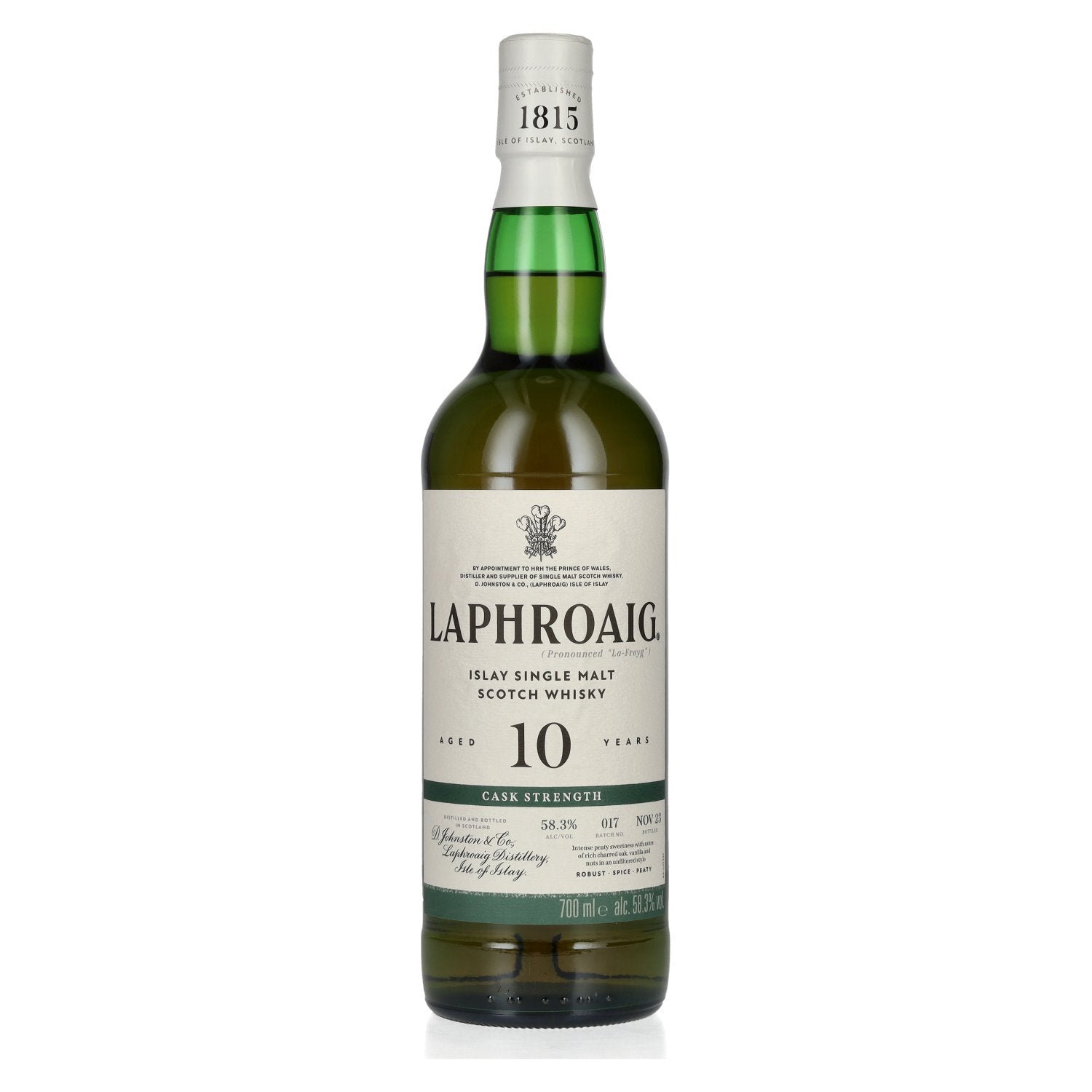 8f98fb5a55077e7ddb5d585c8bc5a44c7b15dbe1dd78f76630138cac5e674e3b.jpg Laphroaig 10 Years Old Cask Strength Batch 17 58.3% vol. 0.7l - Image 1