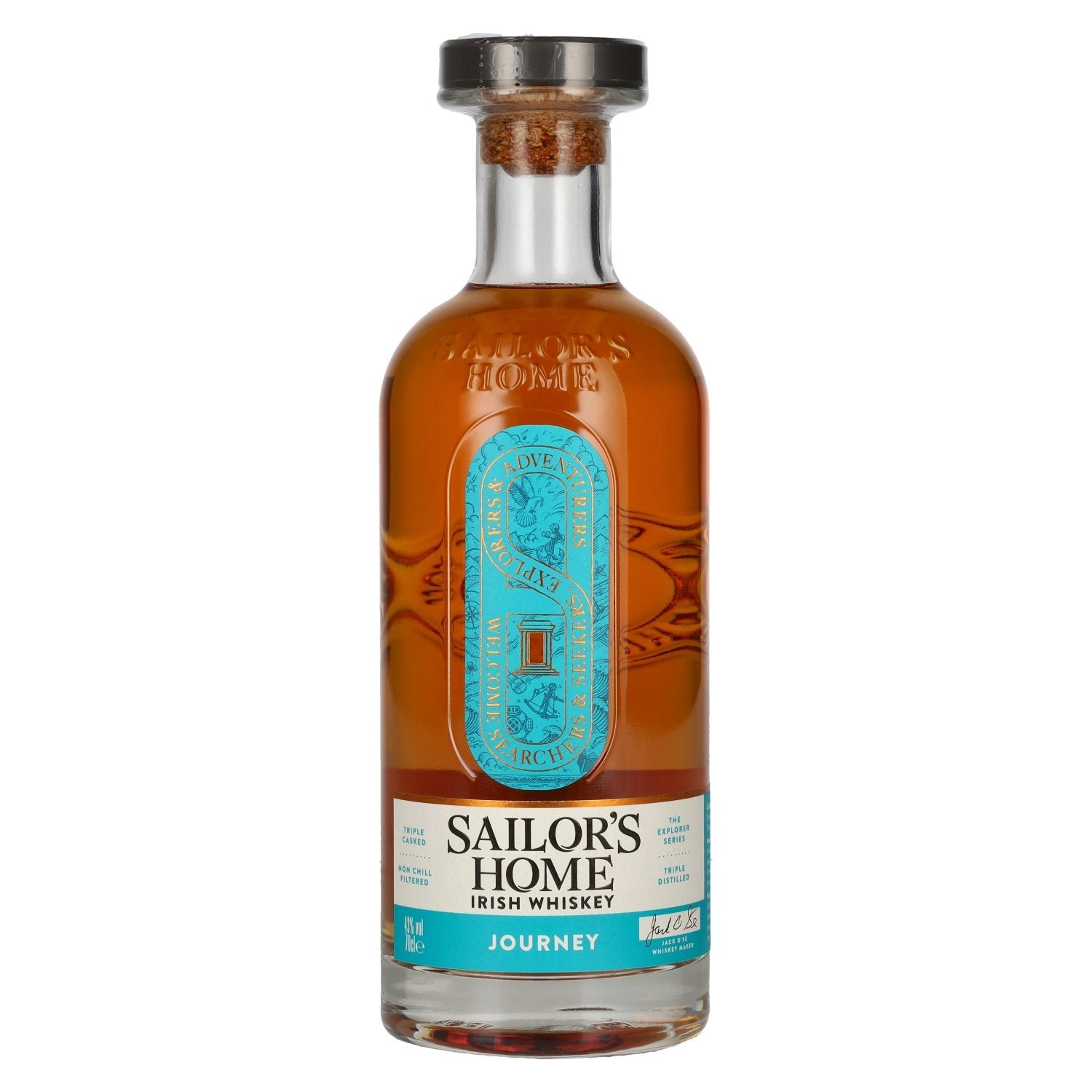8fa4a4d46a97f6d9744b22f3b181aa274233a8eb4f8345d13fcbdda9dcd4e63b.jpg Sailor's Home JOURNEY Irish Whiskey 43% ABV 0.7l - Image 1