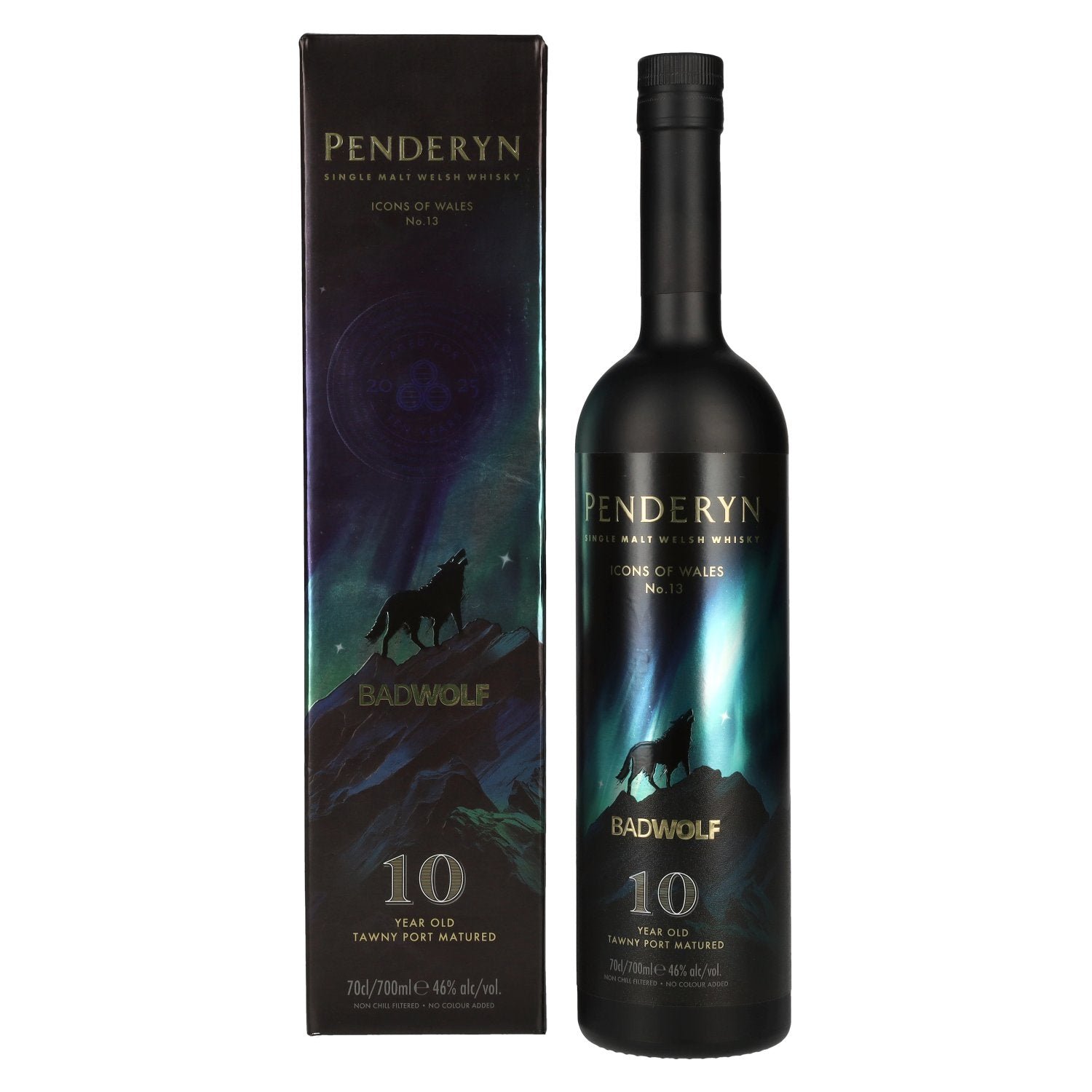 90c30b61b1c2fc7734feb27faf1b963b6c59b86c1e4cb1fe90645a7ff311d7b0.jpg Penderyn BAD WOLF Welsh Whisky Icons of Wales No. 13 46% ABV 0.7l in a gift box - Image 1