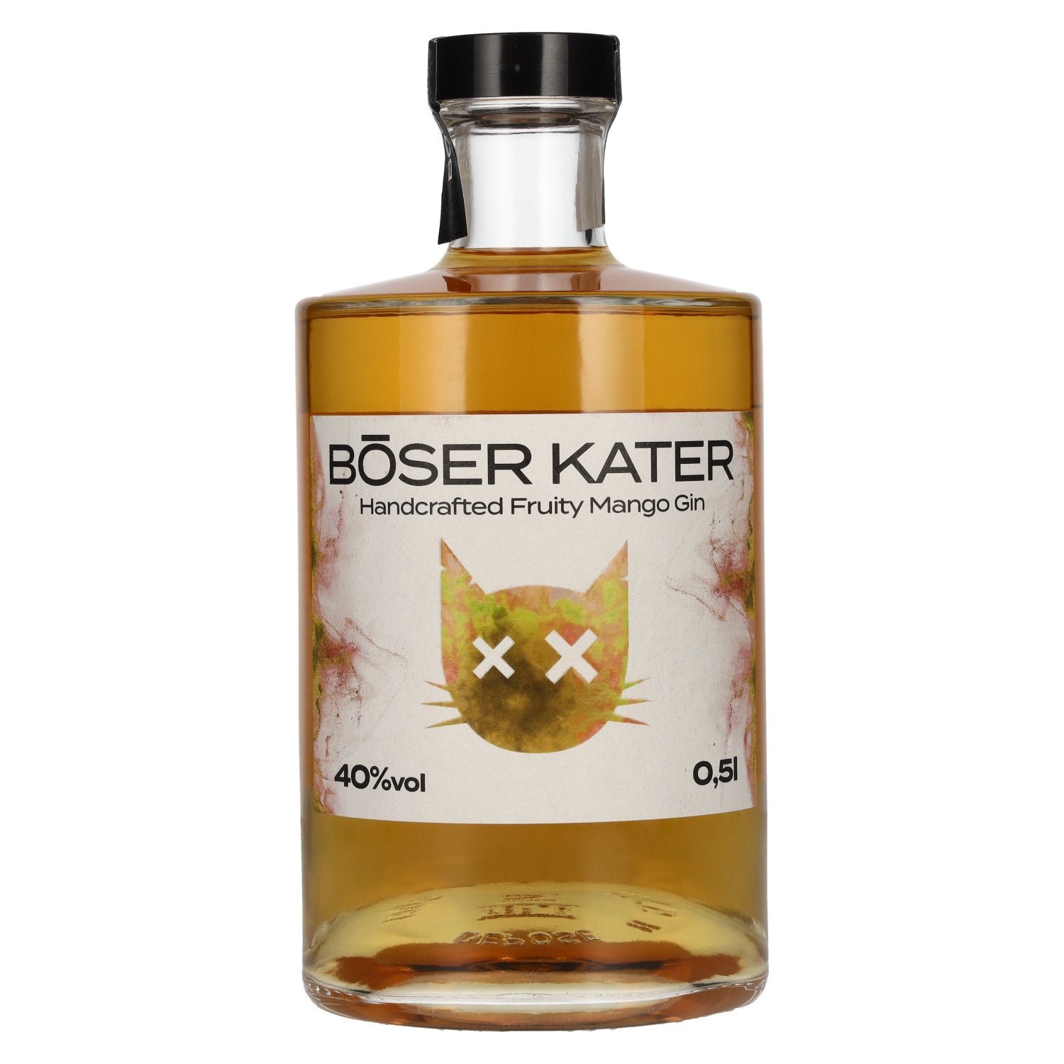 91a5b7a01deb05d1b304910e71692d6e70e68eab6a789a9d75e1cce642f4c473.jpg Böser Kater Handcrafted Fruity Mango Gin 40% ABV 0.5l - Image 1
