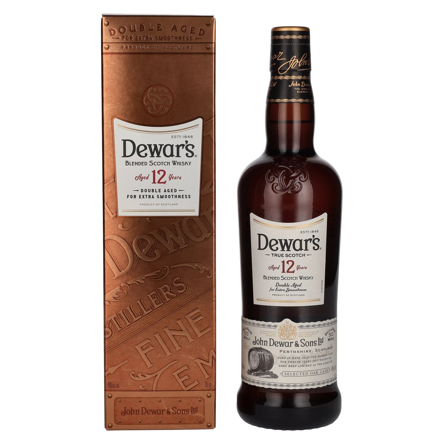 934f48ce429e00107ee8d27a2b38afb1e0ed275ddae082c8b516aaa723dbe1c1.jpg Dewar's 12 Years Old Blended Scotch Whisky 40% Vol. 0,7l in gift box - Image 1