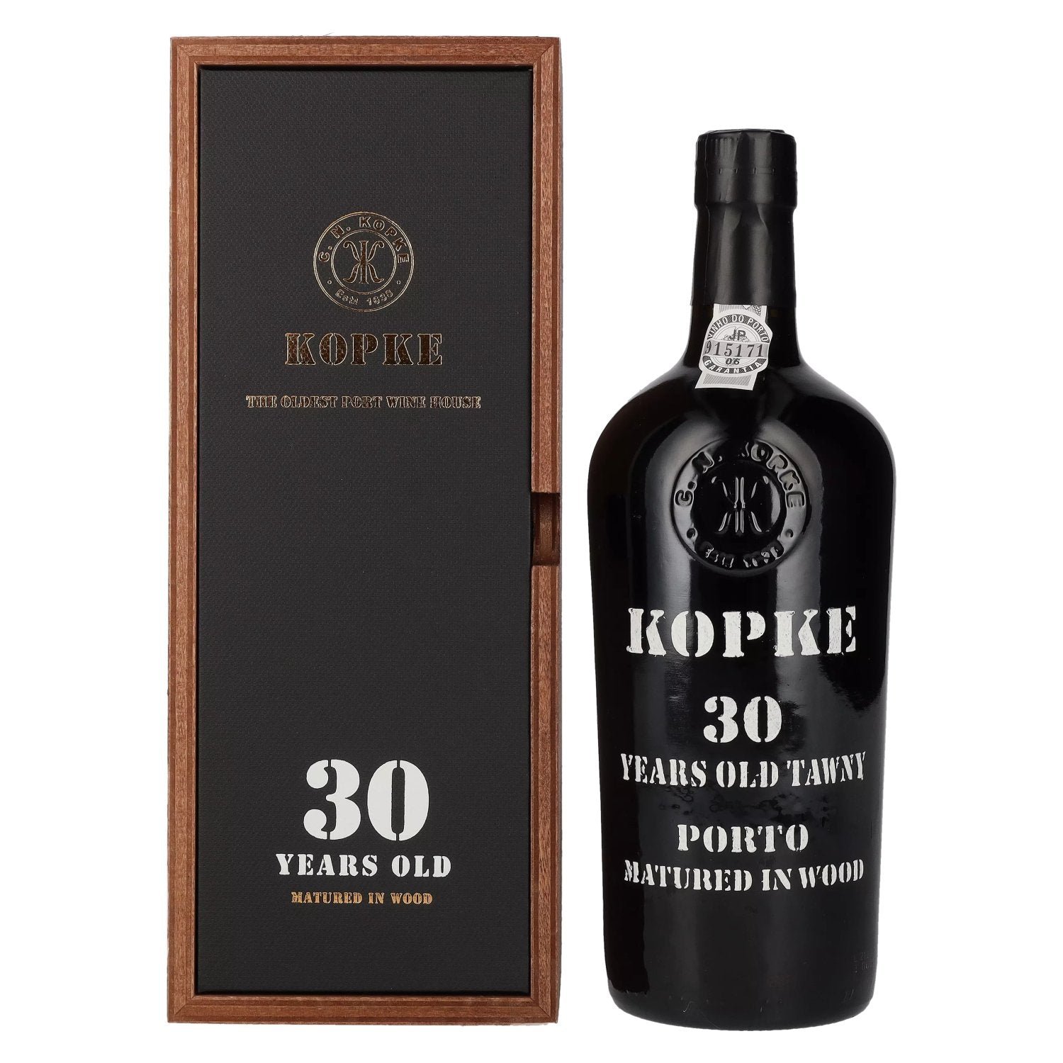 96de0d7331b9fad0f95868425c797fb7aeaf6bf00e2244b6aee677641f247b03.jpg Kopke 30 Years Old TAWNY Porto 20% Vol. 0,75l in wooden box - Image 1