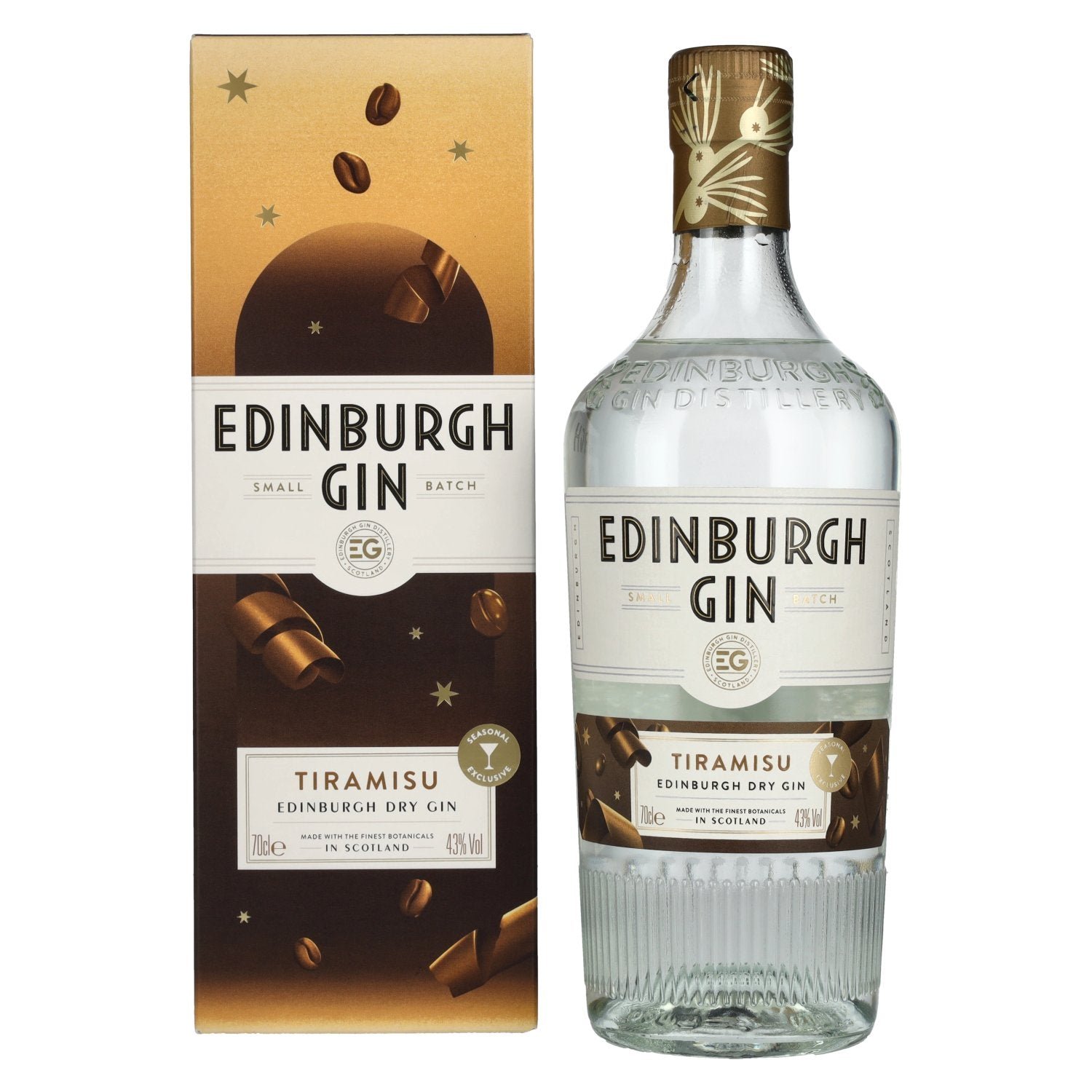 96f2cfe23fd444a647346916fb062d49e217b5d3cdf59bb2280bf2efb2321b55.jpg Edinburgh TIRAMISU Dry Gin 43% Vol. 0,7l in gift box - Image 1