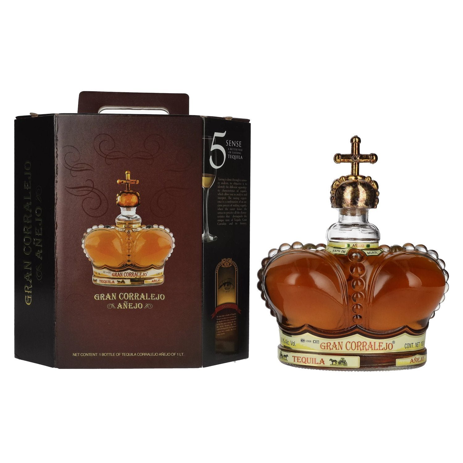 98f84db7322092bd54624d99563e7b91570b5593d0cf2ecb9658a20a869a3b5d.jpg Gran Corralejo Tequila AÑEJO 100% de Agave 38% Vol. 1l in gift box - Image 1