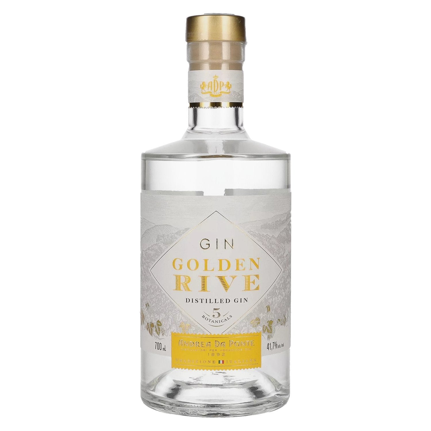 9e493f0f90cf9550fcc6f0773994f2c80c9e5182122d6bc9a6cf7e83cd5d66ca.jpg Andrea Da Ponte Golden Rive Distilled Gin 41.7% Vol. 0.7l - Image 1