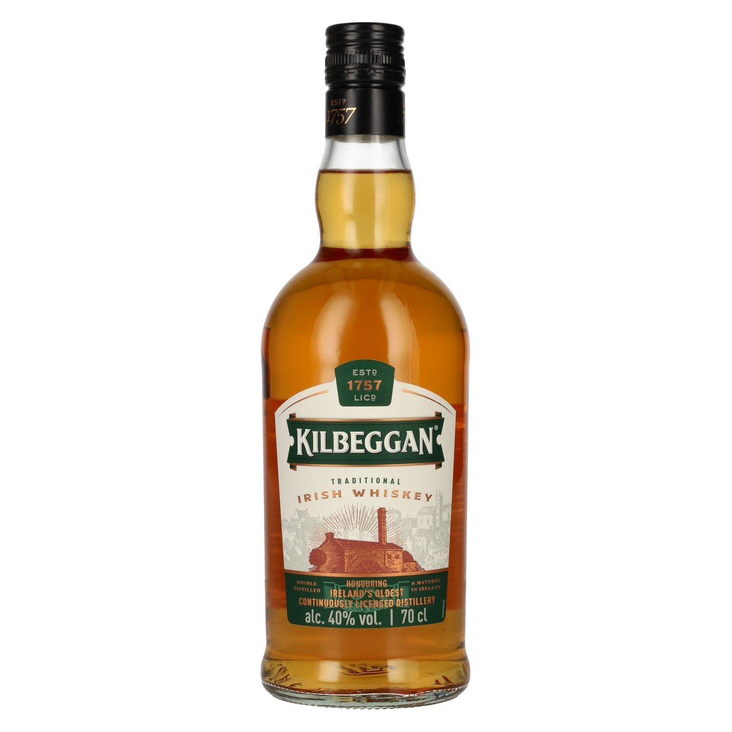 9ea34389ae27910f6748adc8966983de5c04faa8c833394e82ac4b7353280059.jpg Kilbeggan Traditional Irish Whiskey 40% Vol. 0,7l - Image 1