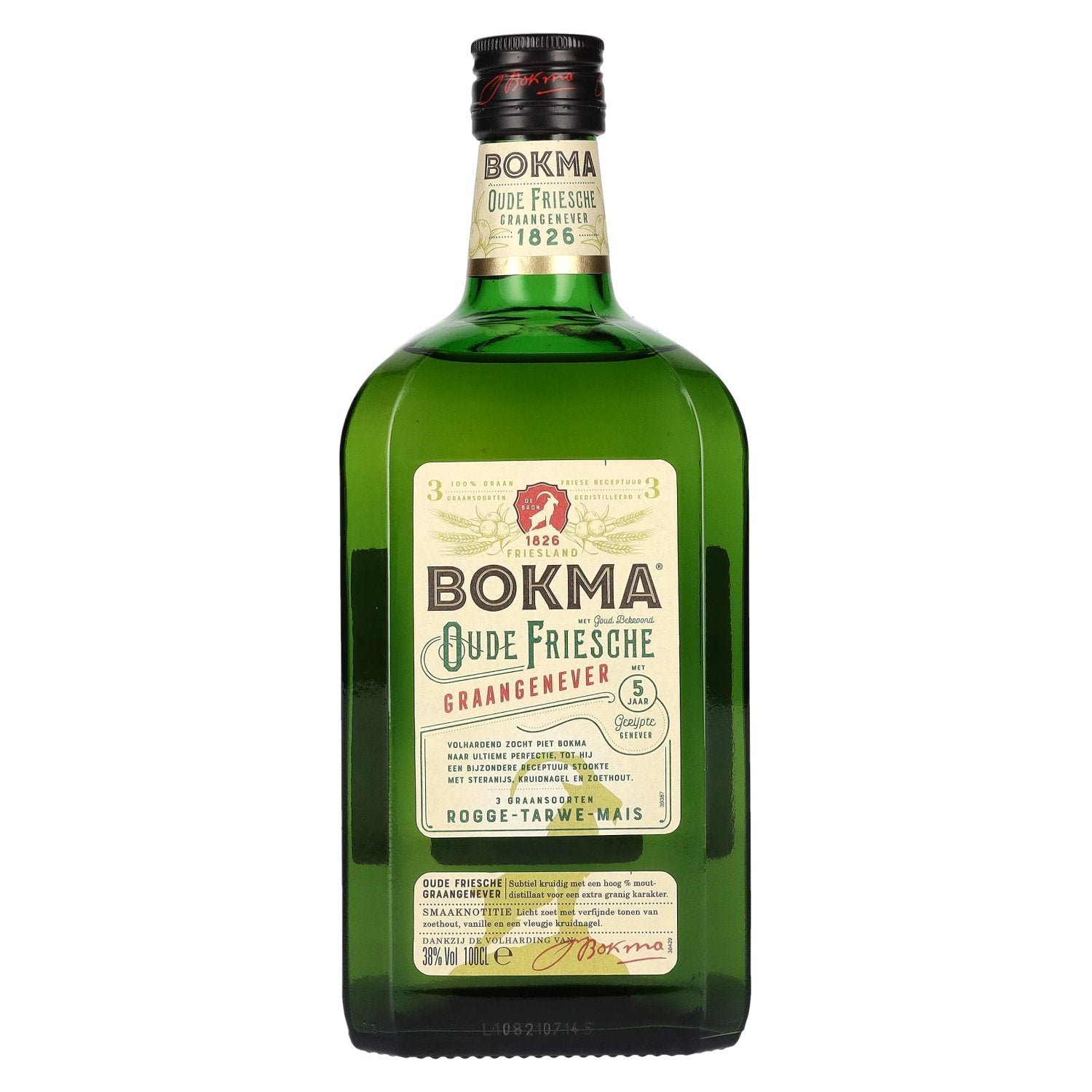 9f302cc86dca1effc54b08c5e54ba7ab85ef2f27ead248a195c49b0a3d6daeb0.jpg Bokma Oude Genever 38% Vol. 1l - Image 1