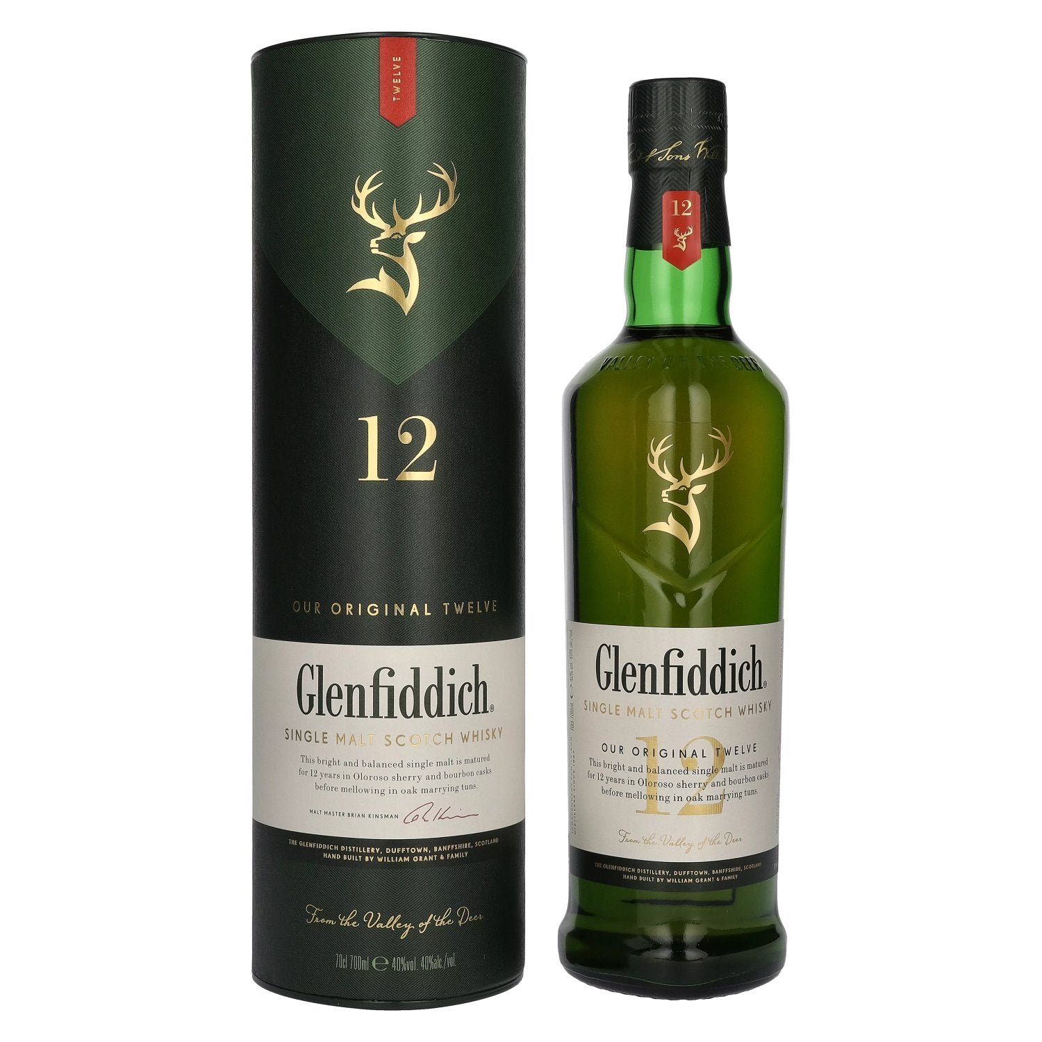 a04177d212cac474d518dd9c6165a3ce0fa10cb69b81f0cf6c14036eaf96ab16.jpg Glenfiddich OUR ORIGINAL TWELVE 12 Years Old Single Malt Scotch Whisky 40% Vol. 0,7l in gift box - Image 1