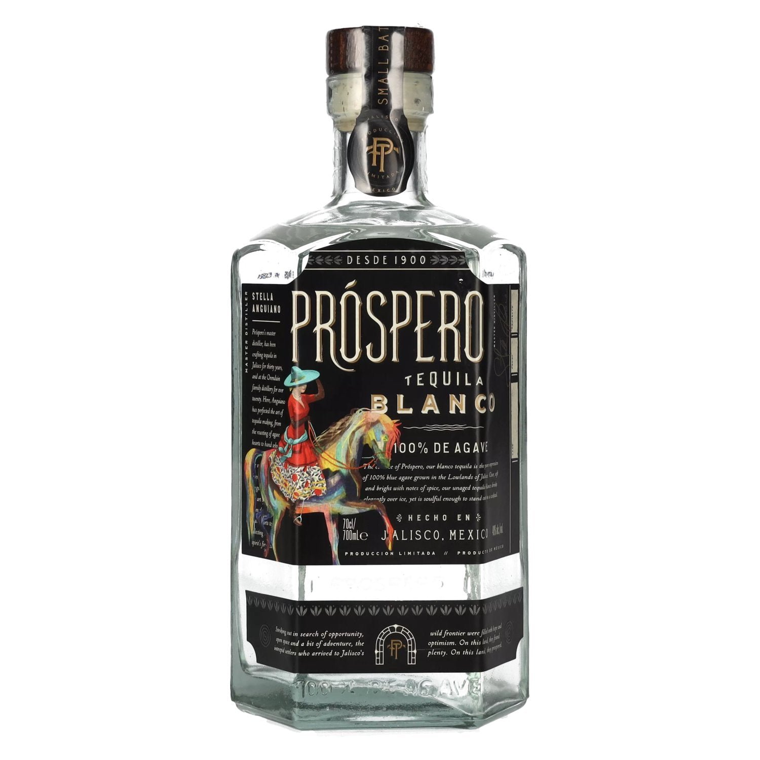 a0c385da30c9a04cc8408ae53a6182411e830008e96b5dbde186419f0ebd16fb.jpg Próspero Tequila Blanco 100% De Agave by Rita Ora 40% Vol. 0,7l - Image 1