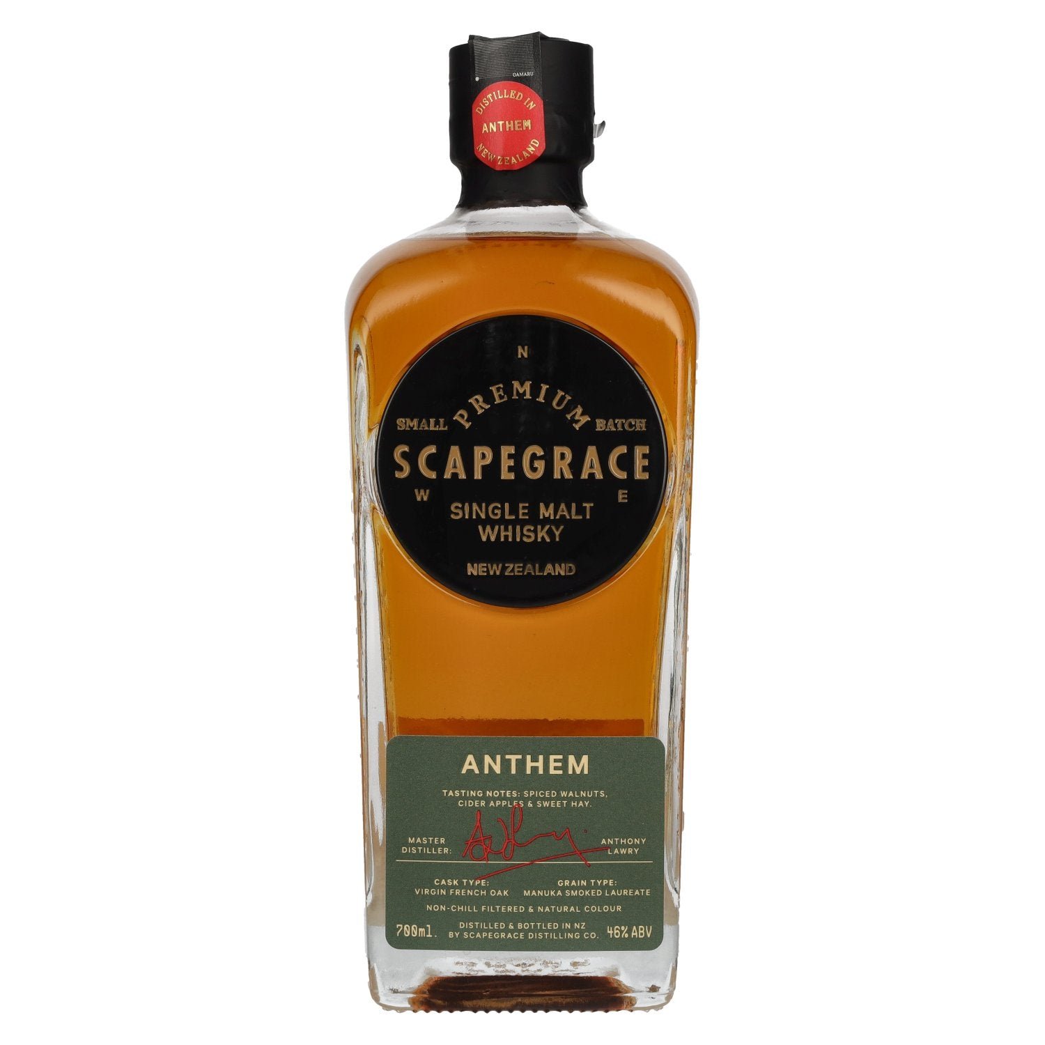 adb951155b1739157539c1cc7c3921df31e5824843fa767cb5db2bc76de7e863.jpg Scapegrace ANTHEM Newzealand Small Batch Single Malt Whisky 46% Vol. 0,7l - Image 1