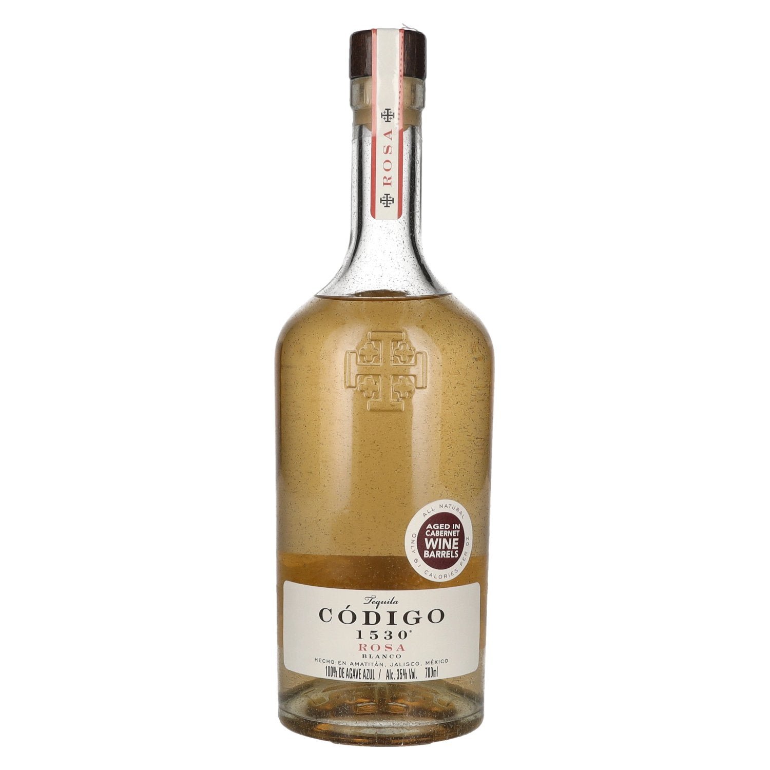 b01a477bde2934ea1913ca0160c244d95866e079bfbb7f508e864ba01315c25e.jpg Código 1530 ROSA BLANCO Tequila 35% Vol. 0,7l - Image 1