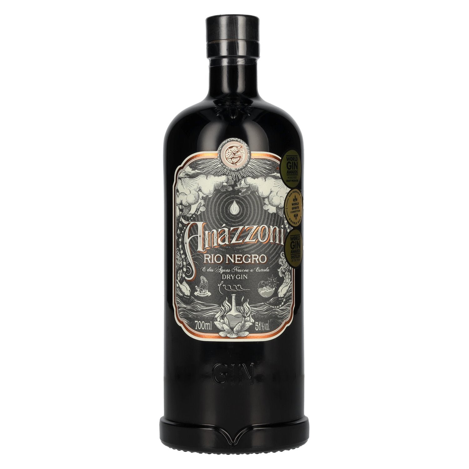 b1cb61d46e05a8560f0a27d20e052f32baab916f2e79c94eb451113a7b426677.jpg Amázzoni Gin Rio Negro 51% Vol. 0,7l - Image 1