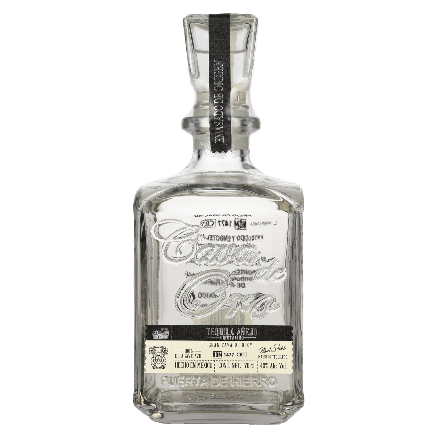 b507987aaf3ada51c3b6869fb3fe8938a89301c1b26c342b0987f81bae12d775.jpg Gran Cava de Oro Tequila AÑEJO CRISTALINO 100% de Agave Azul 40% Vol. 0,7l - Image 1