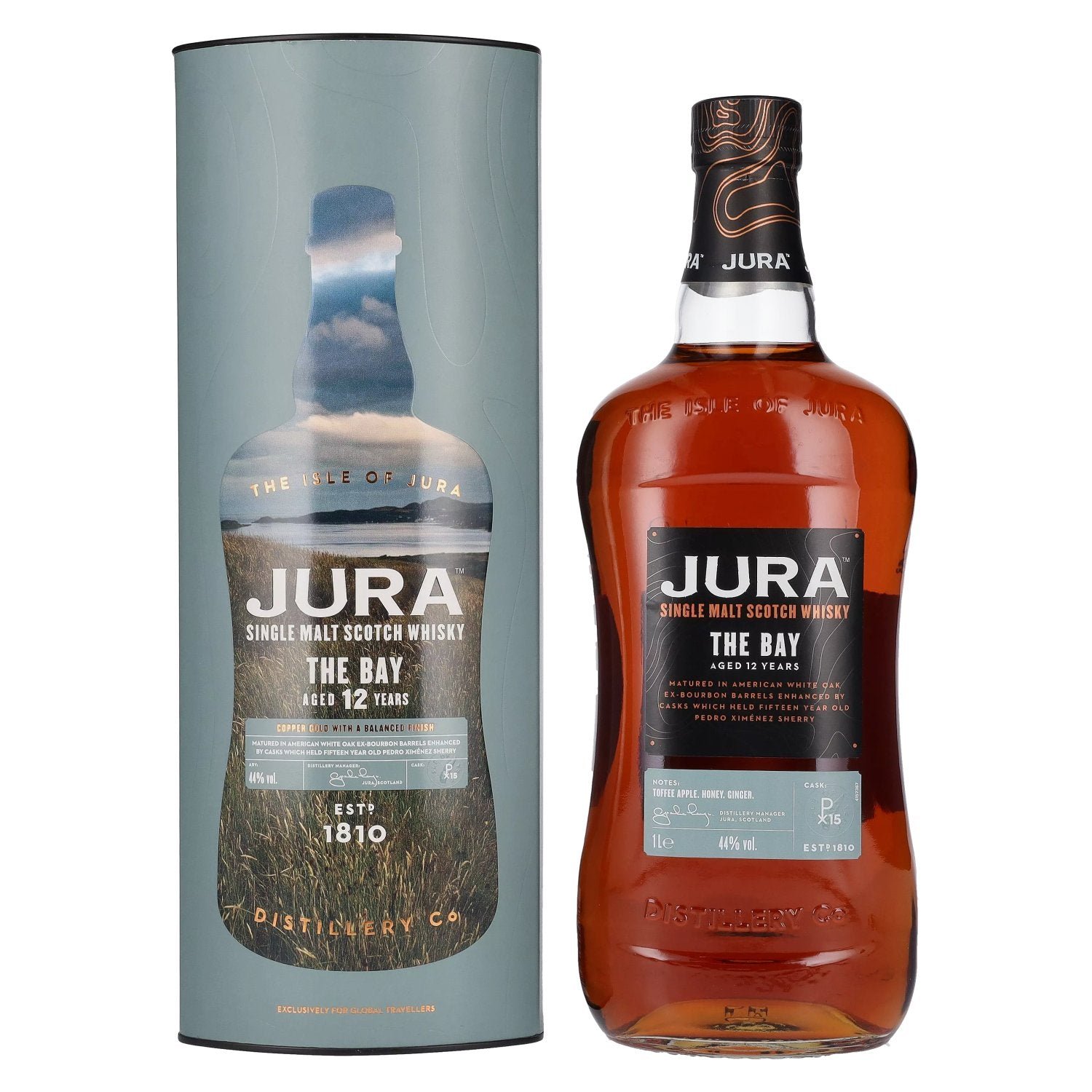 b5f1c1396c77b9954137150b7cf63982e600fe0202e092e5ffc19e0785487c69.jpg Jura THE BAY 12 Years Old Single Malt Scotch Whisky 44% Vol. 1l in gift box - Image 1