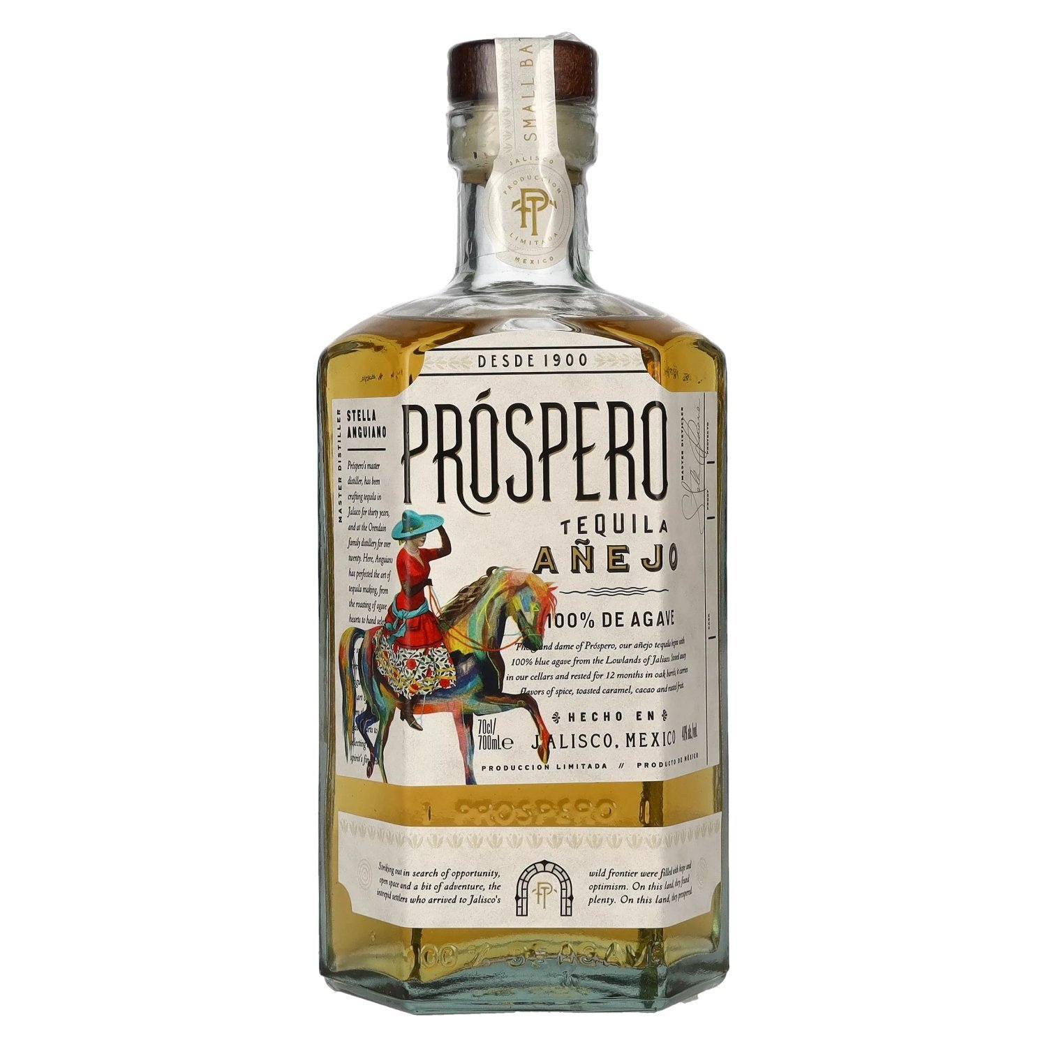 b7cfa80f7b7d74b7856cdf5f2c2f6cf6c5854d11aab2d914ee41ab6de80b306c.jpg Próspero Tequila Añejo 100% De Agave by Rita Ora 40% Vol. 0,7l - Image 1