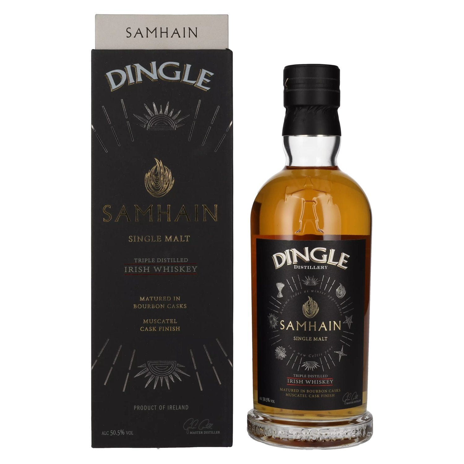 bbce5bf5952b36b0a1b4ecacf2028a24e3925122c6ea514969e36ba1cf495645.jpg Dingle SAMHAIN Single Malt Irish Whiskey Triple Distilled 50,5% Vol. 0,7l in gift box - Image 1