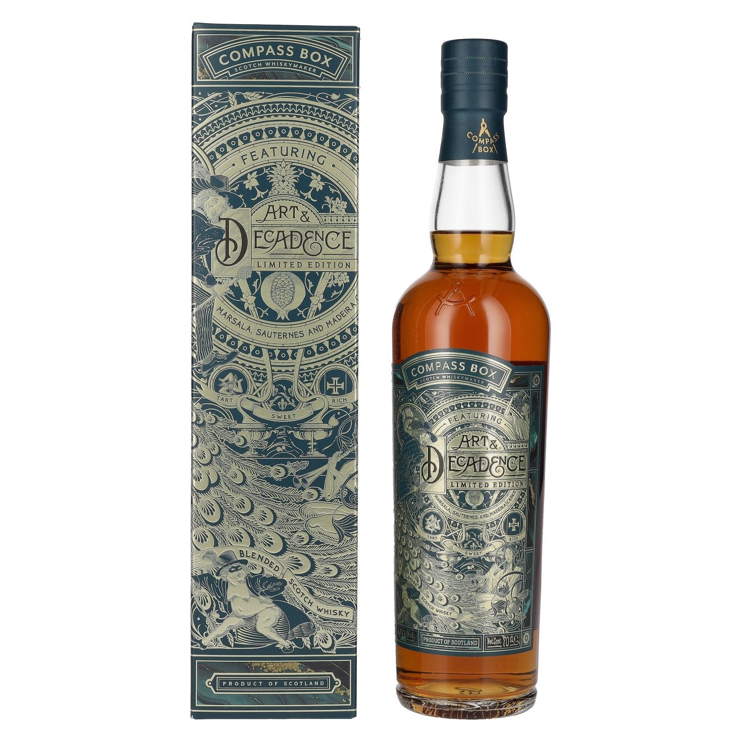 bcebc8e90d03b4b901061b02ce52ac04d29c8c43de957a47bbe617a74ebb7fb5.jpg Compass Box ART & DECADENCE Blended Scotch Whisky 49% Vol. 0,7l in gift box - Image 1