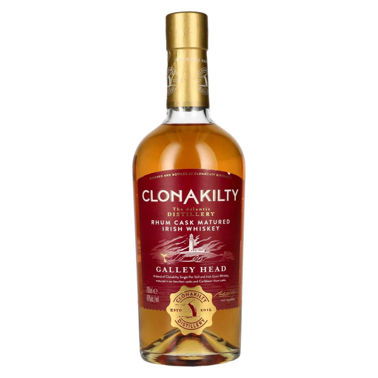 be9dbd9a35802c56bd0c3ebca8b52983d7c12f39fe4374c983dabddfb9dc0875.jpg Clonakilty GALLEY HEAD Rhum Cask Matured Irish Whiskey 40% Vol. 0,7l - Image 1