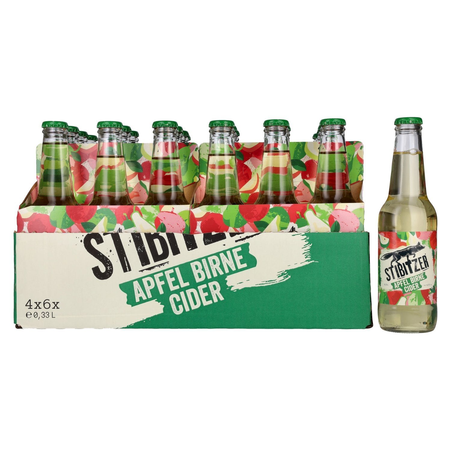 c09f71fc2764a5a3d0ba562b4e767a91723ea89a3e69b89e8f0ccab0ed17b925.jpg Stibitzer Apfel Birne Cider 4,5% Vol. 6x4x0,33l - Image 1