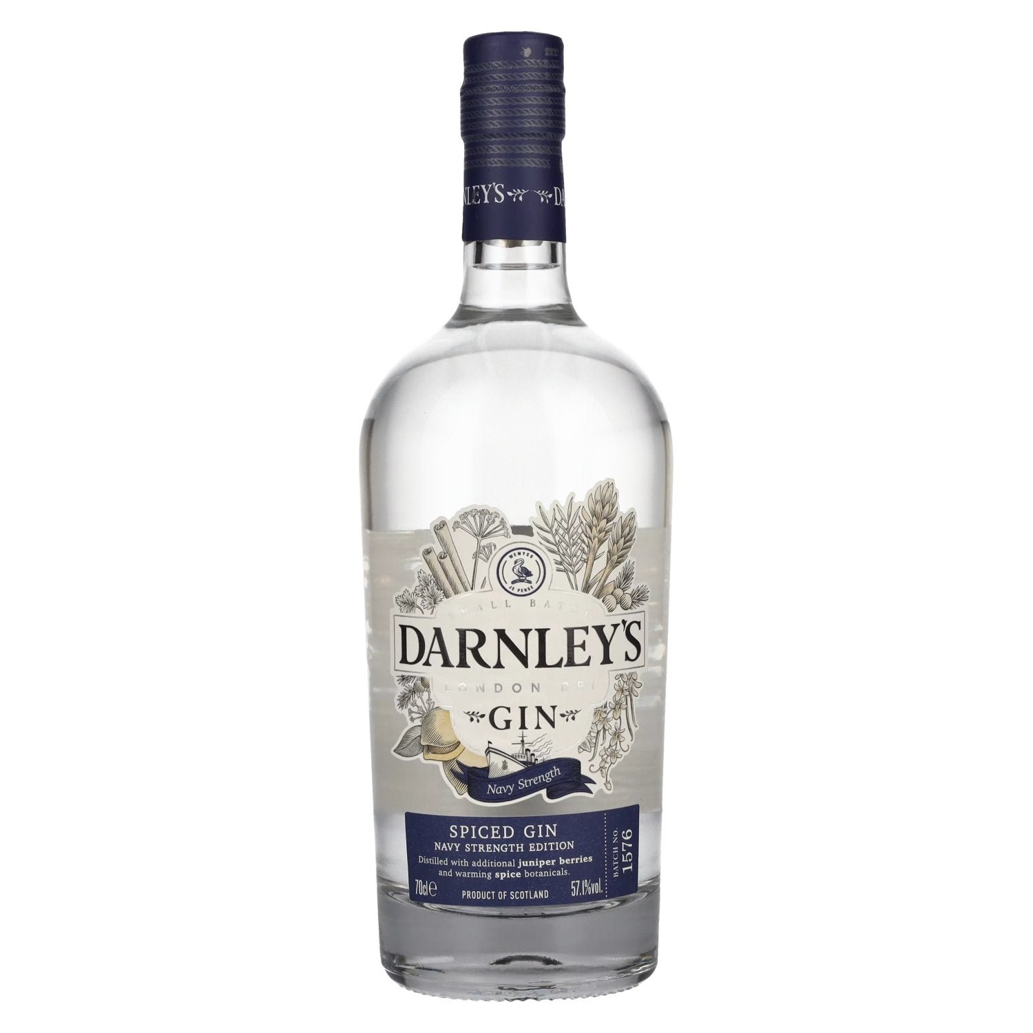 c107ad271eae62c78671f43dfd95ebd65bbcadd1f21e0e2d256e1337f70bb0a0.jpg Darnley's Gin SPICED GIN Navy Strength Edition 57,1% Vol. 0,7l - Image 1