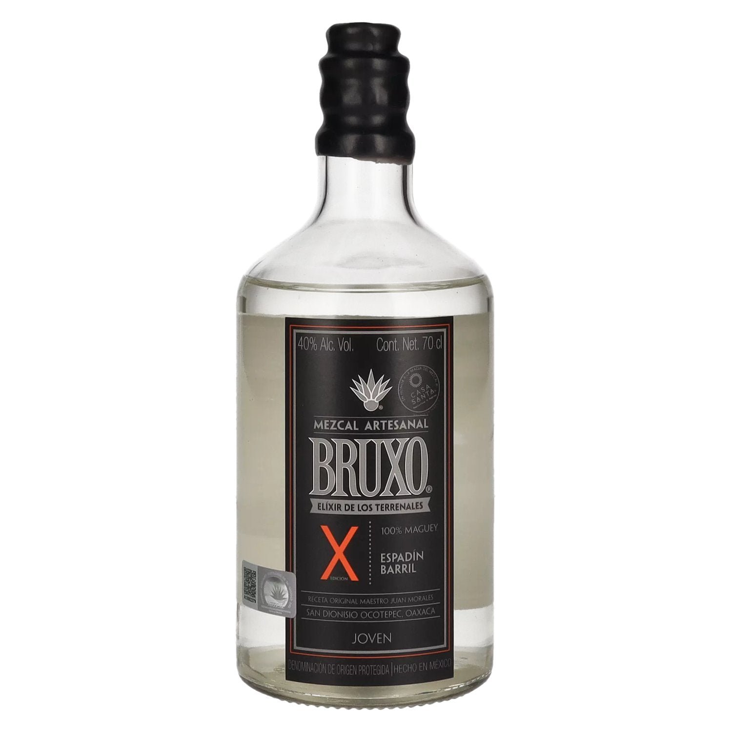 c18bbf7711fb86d41aeaafc99291a8f9dad2840ca8d69d8fd6f6f60f69765cb3.jpg Bruxo X Mezcal Artesanal De Los Terrenales 100% Maguey Espadín Barril 40% Vol. 0,7l - Image 1