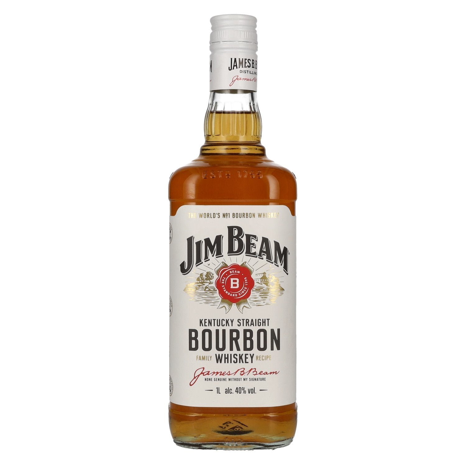 c1cc768f01969daed31573133bb259727e83962c1303d9623eec2387735b3fa0.jpg Jim Beam Kentucky Straight Bourbon Whiskey 40% Vol. 1l - Image 1