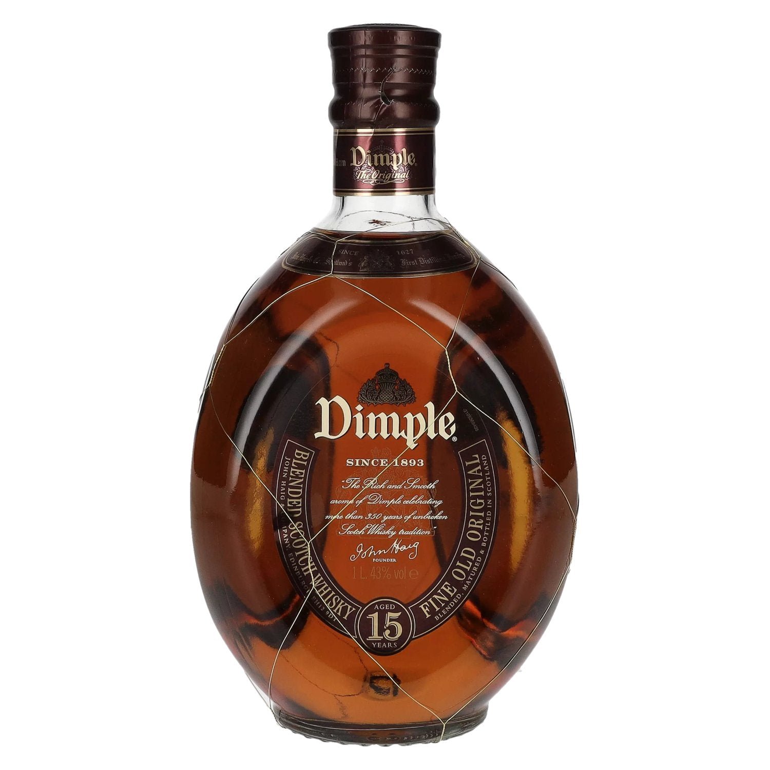 c40ef7fc8ae558d06970d6f96aa11b8c3aefb1ef3d26750ab7aaa6bfffe92c1c.jpg Dimple 15 Years Old Blended Scotch Whisky 43% Vol. 1l - Image 1