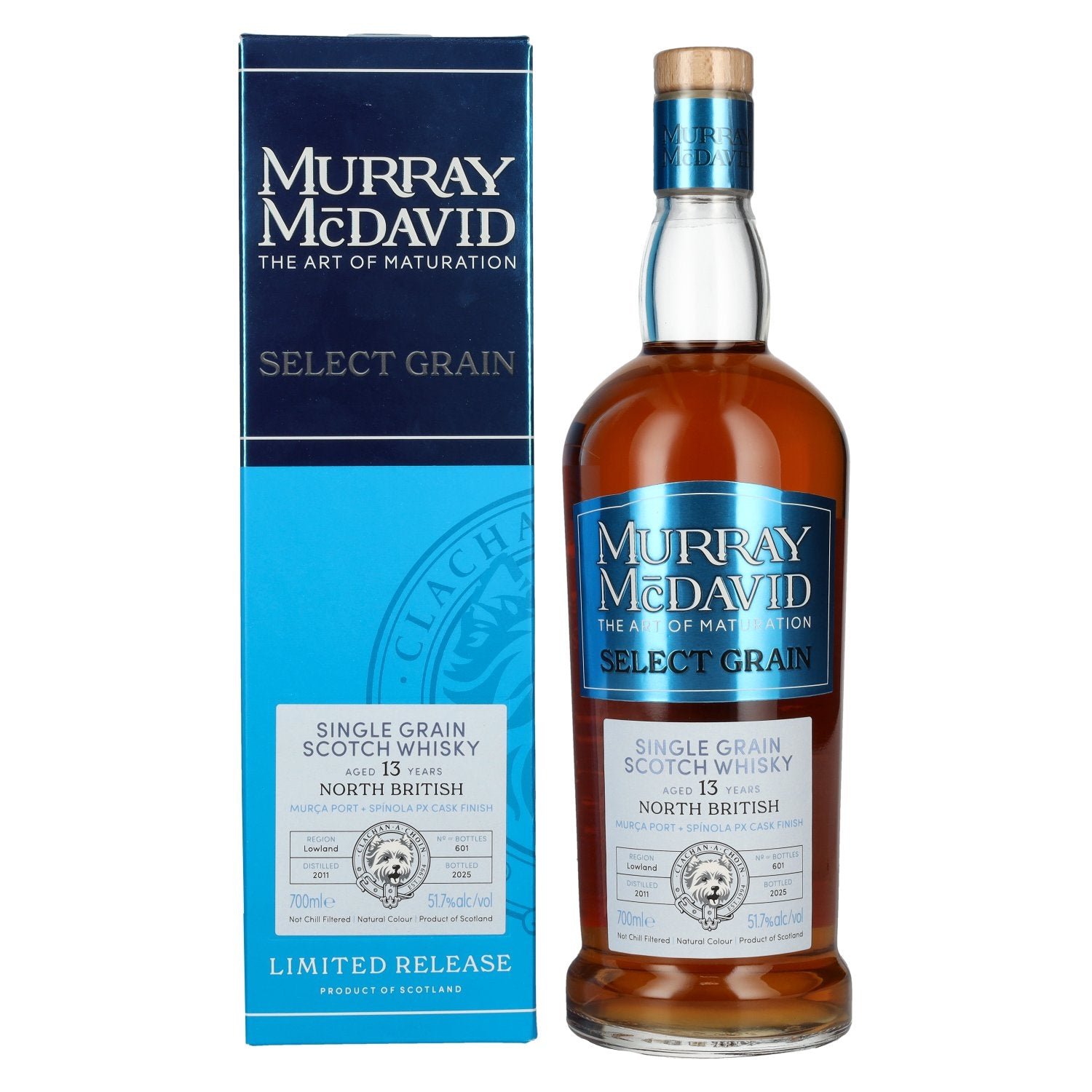c6a51c7aa3ab4f457d6cdf975920033b7a73806edce180f794d70bc68a20b98d.jpg Murray McDavid BENCHMARK 13 Years Old NORTH BRITISH Port & PX Cask Finish 2011 51,7% Vol. 0,7l in gift box - Image 1