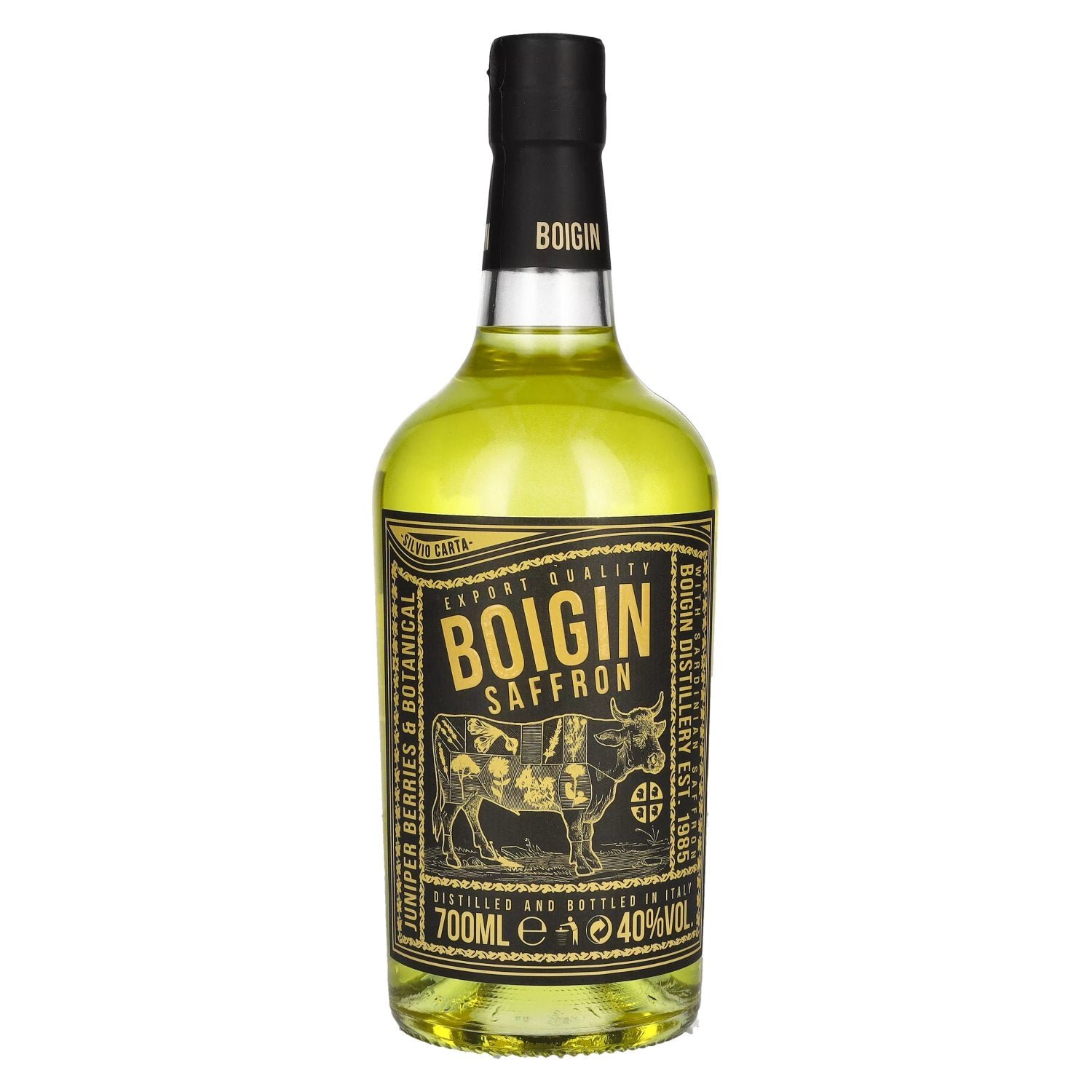 c80fbd5080d341f45f2166b8f834516ff18e129a5aa10ab8f85ed046194e9b37.jpg Silvio Carta Boigin Saffron Gin 40% Vol. 0,7l - Image 1