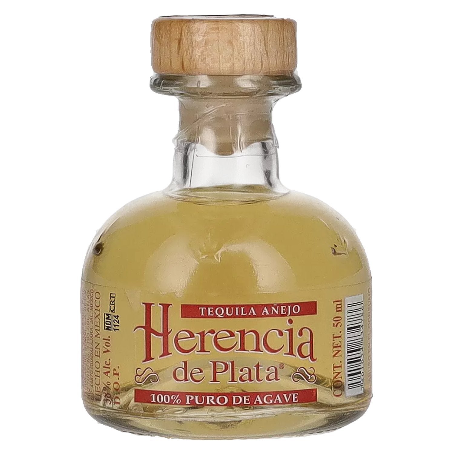 c877738cbdbf3ccd5b39a35e35b24c34eb8a796b031e201fb5185d1e30a82299.jpg Herencia de Plata AÑEJO Tequila 100% Puro de Agave 38% Vol. 0,05l - Image 1
