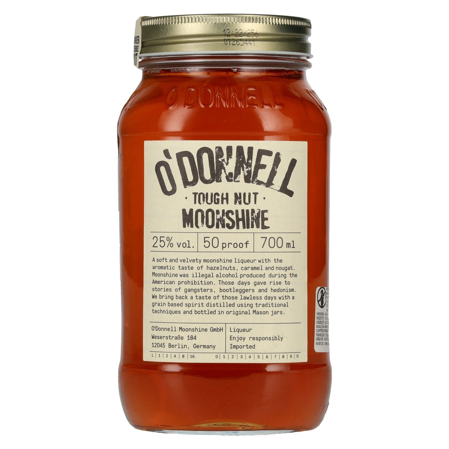 c95505ce5a45380cd2bbd34f7606a91d0dc23fa9c569bbfa2096db506dbd760f.jpg O'Donnell Moonshine TOUGH NUT Liqueur 25% ABV 0.7l - Image 1