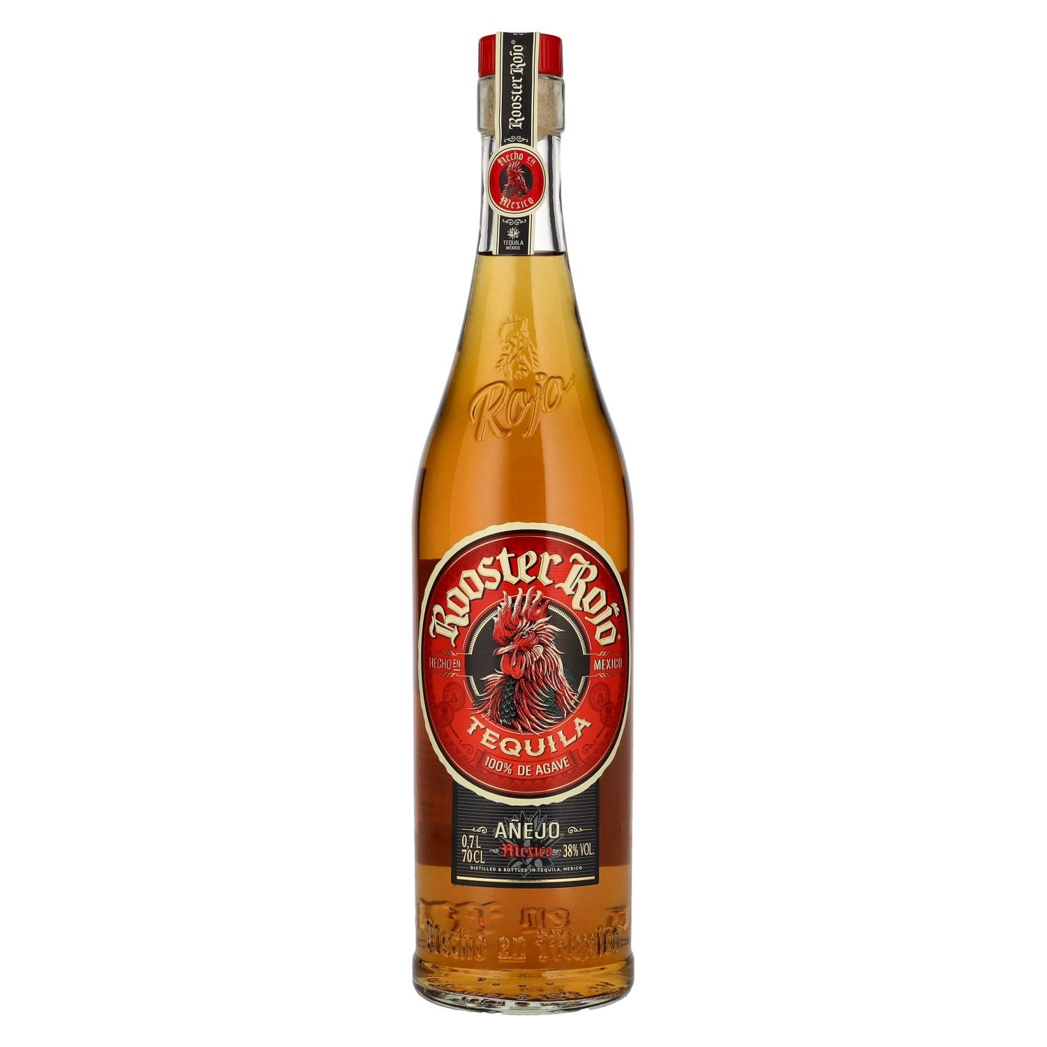 da51ef8330025c7fc2fb170c7c5236c2dd0becbd706aa0755a30cd23d2ffaca0.jpg Rooster Rojo AÑEJO Tequila 100% de Agave 38% Vol. 0,7l - Image 1