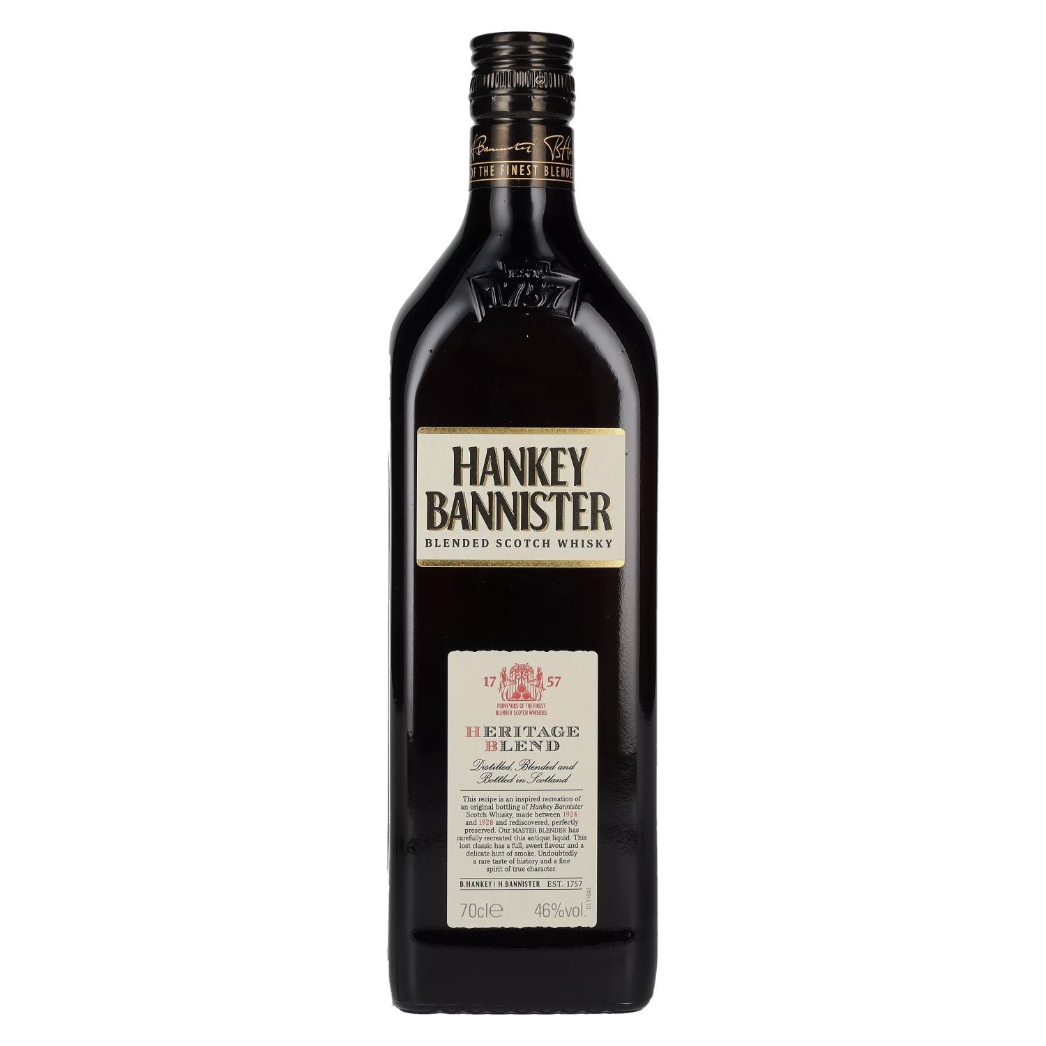 db98af5d8a476a3d3208c8867af23e1c5d17319b5b4e8468d970617d266ba34a.jpg Hankey Bannister HERITAGE BLEND Blended Scotch Whisky 46% Vol. 0,7l - Image 1