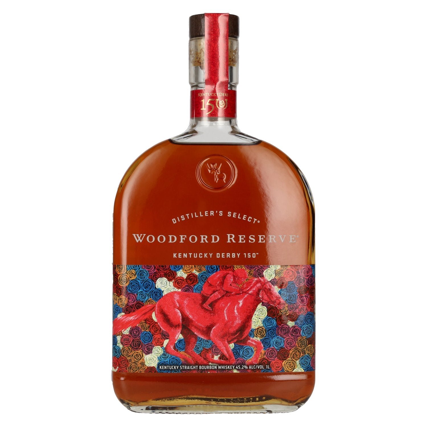 dfdf21b6660d44214bc20f58f7a5e283fd4f98509e0057050c74a156e0e3ff39.jpg Woodford Reserve Kentucky Straight Bourbon Whiskey DERBY Edition 150 45,2% Vol. 1l - Image 1