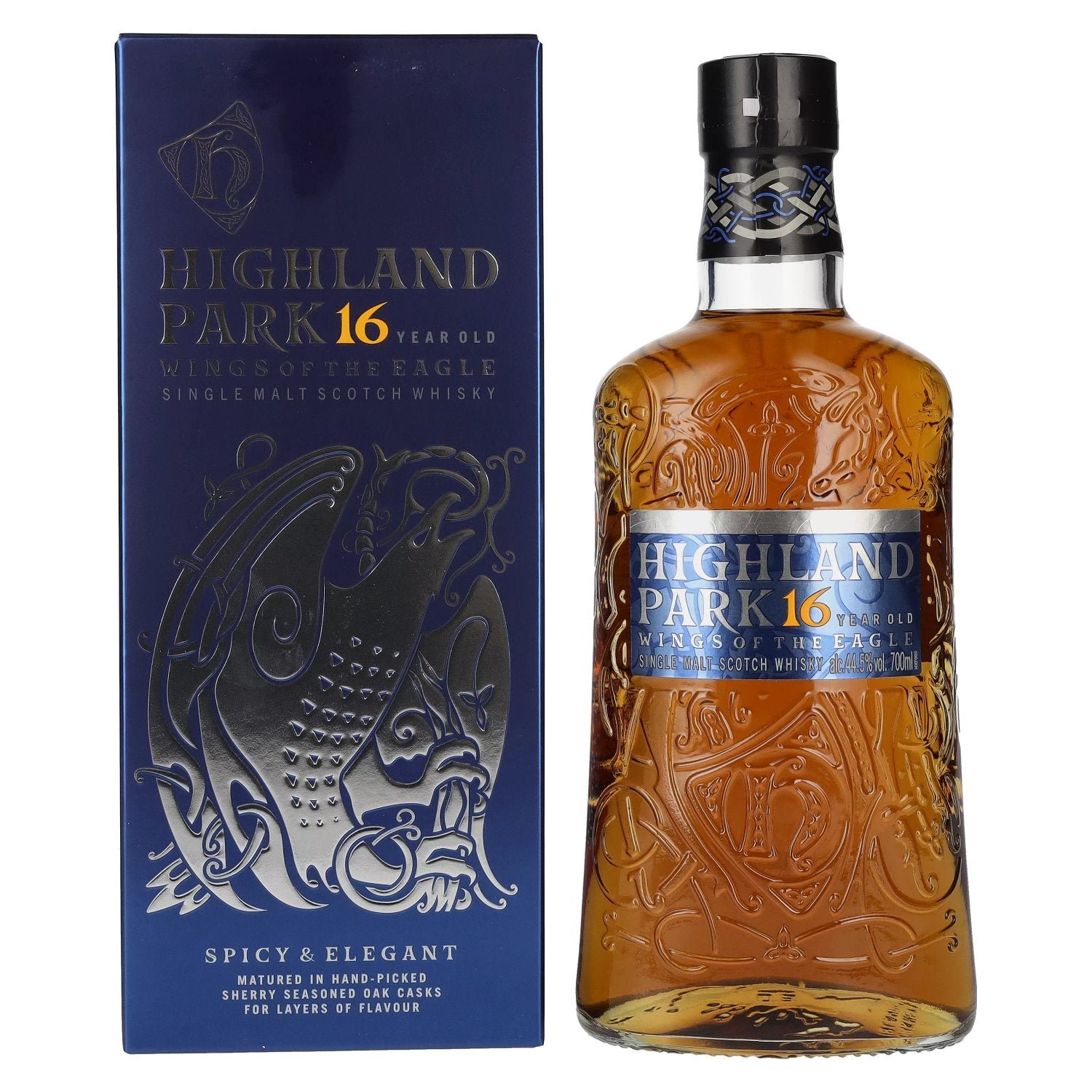 e050f71929362e76acc65d97e2c4a80591817634ea77846ec3d990cb2ed73f24.jpg Highland Park 16 Years Old WINGS OF THE EAGLE 44,5% Vol. 0,7l in gift box - Image 1