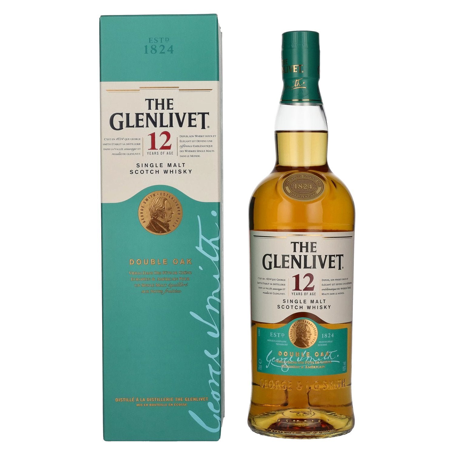 e0fc13642bcd85351cbe25513245ef94270fd5f18e1a7845e51e1c998805f32f.jpg The Glenlivet 12 Years Old DOUBLE OAK 40% Vol. 0,7l in gift box - Image 1