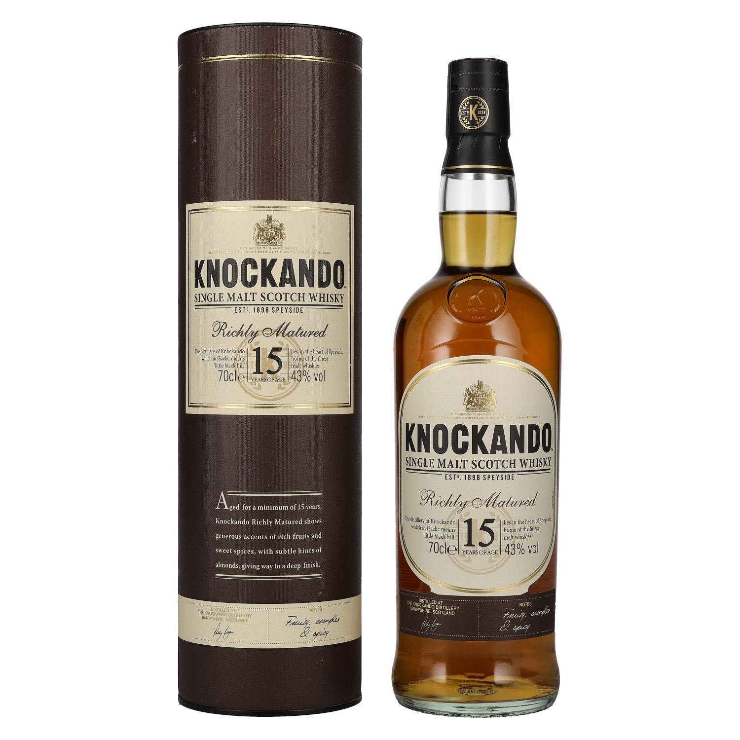 e1d3008ae72d496d9b9372352710580e742a1182fb8db12dbdd8ee2ff7033116.jpg Knockando 15 Years Old Richly Matured 43% Vol. 0,7l in gift box - Image 1