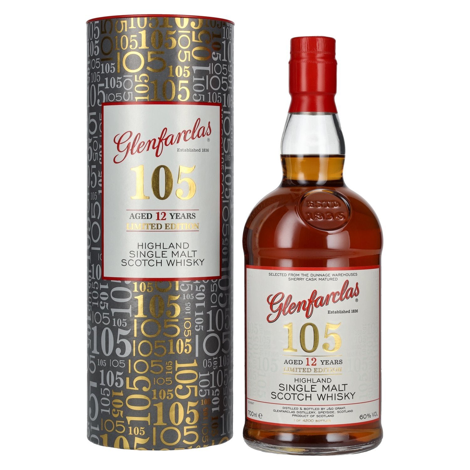 e2d90d96cc6904baa7ea85c8bf86485999408c3e6d3af78b90564a89e94448a1.jpg Glenfarclas 105 12 Years Old Highland Single Malt The Hourglass Limited Edition 60% Vol. 0,7l in gift box - Image 1