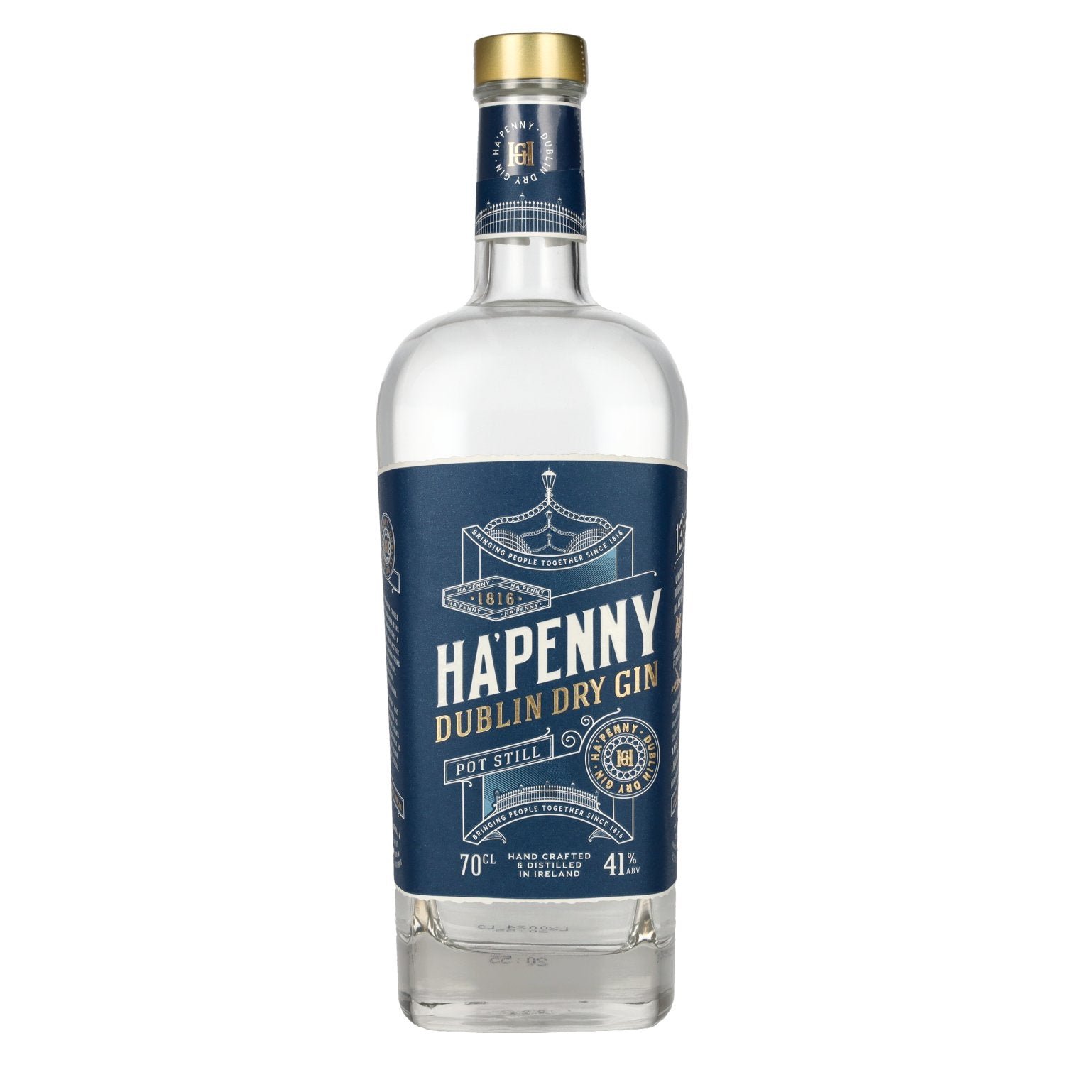 e4f5cc5fbbe2458a4d231c356b15de1fbbb50e7cf3efc6b2395de53613fbc91c.jpg HA'PENNY Dublin Dry Gin 41% Vol. 0,7l - Image 1