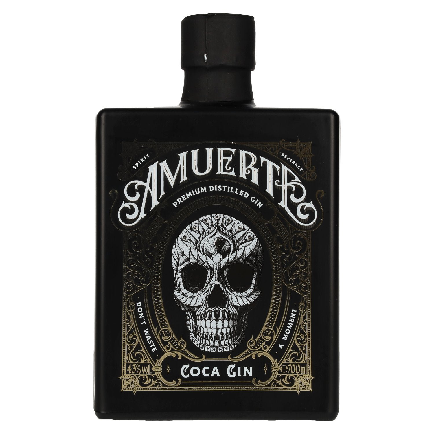 e643d459a426756ca69426d307816272f8323e4261fc7c60a56ebdd3e66d116a.jpg Amuerte COCA GIN - Black Edition 43% Vol. 0,7l - Image 1